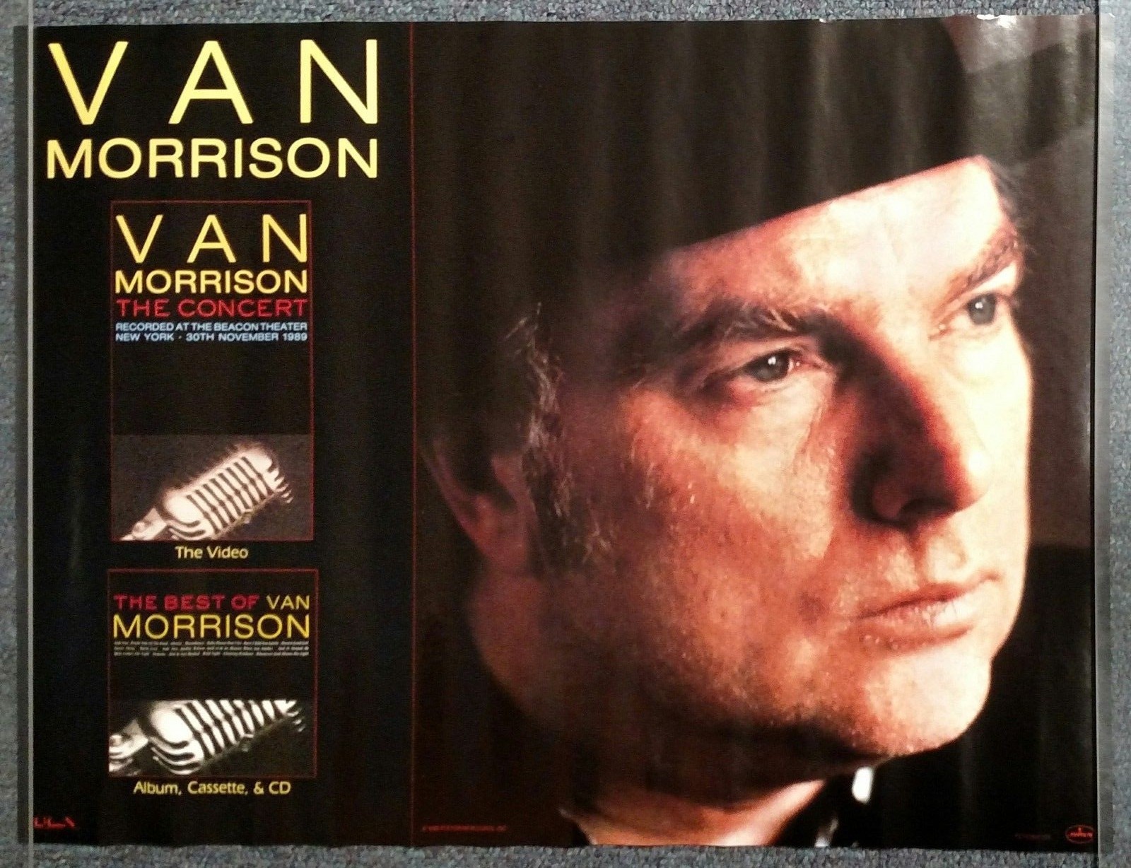 Van Morrison The Concert / Best Of 1990 PROMO POSTER
