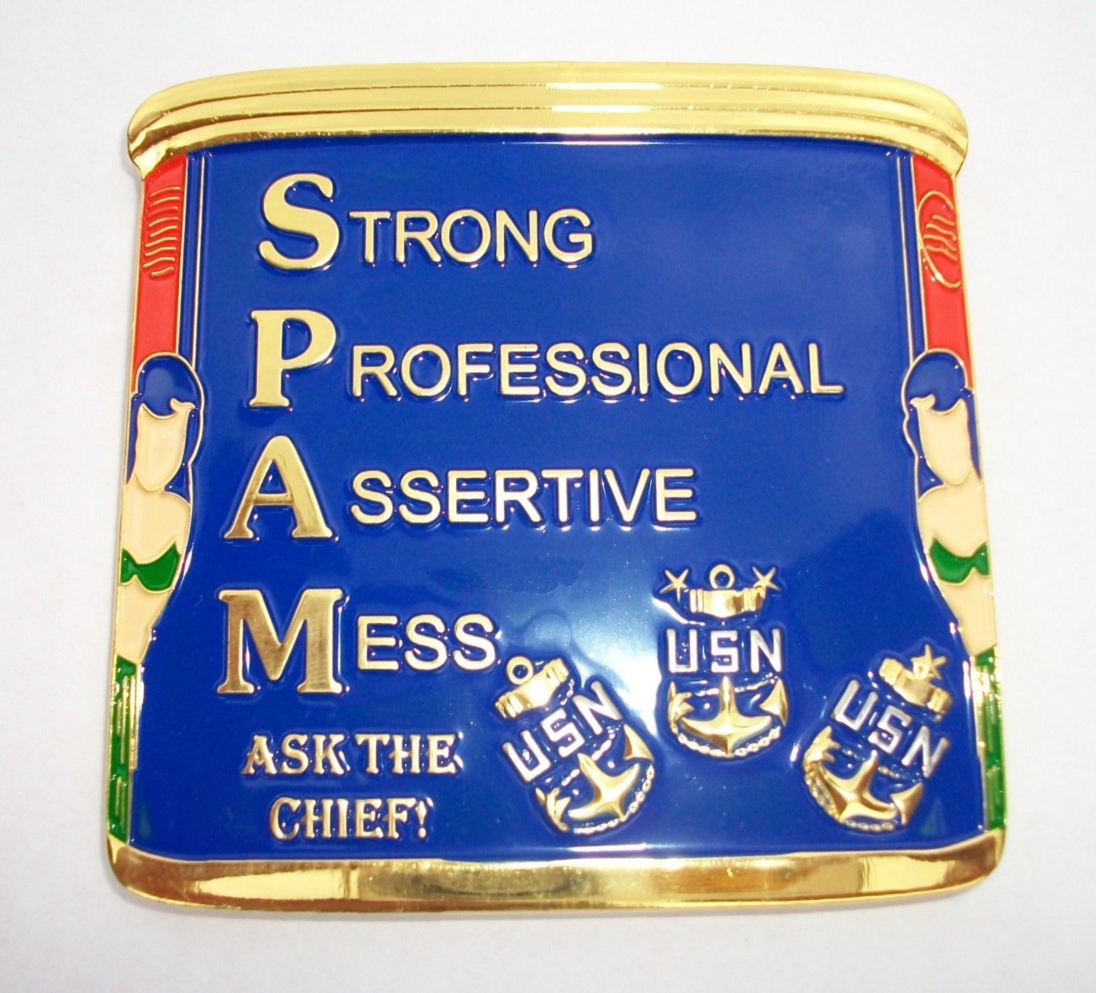 SPAM US Navy Chief Joint Base Pearl Harbor Hickam Hawaii CPO Mess Challenge Coin