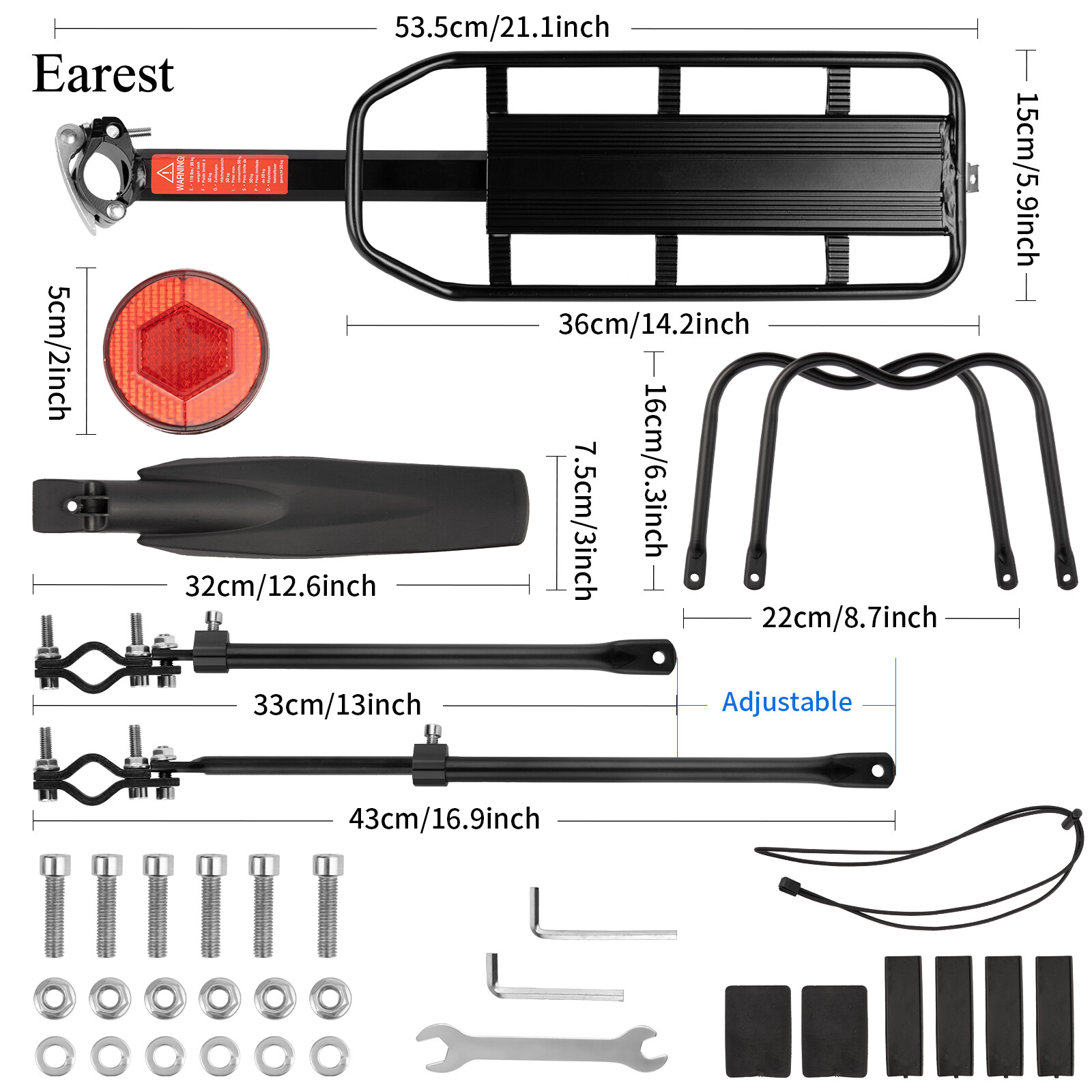 Bike Rear Rack Carrier Pannier Luggage Cargo Bicycle Mountain Bike With Fender