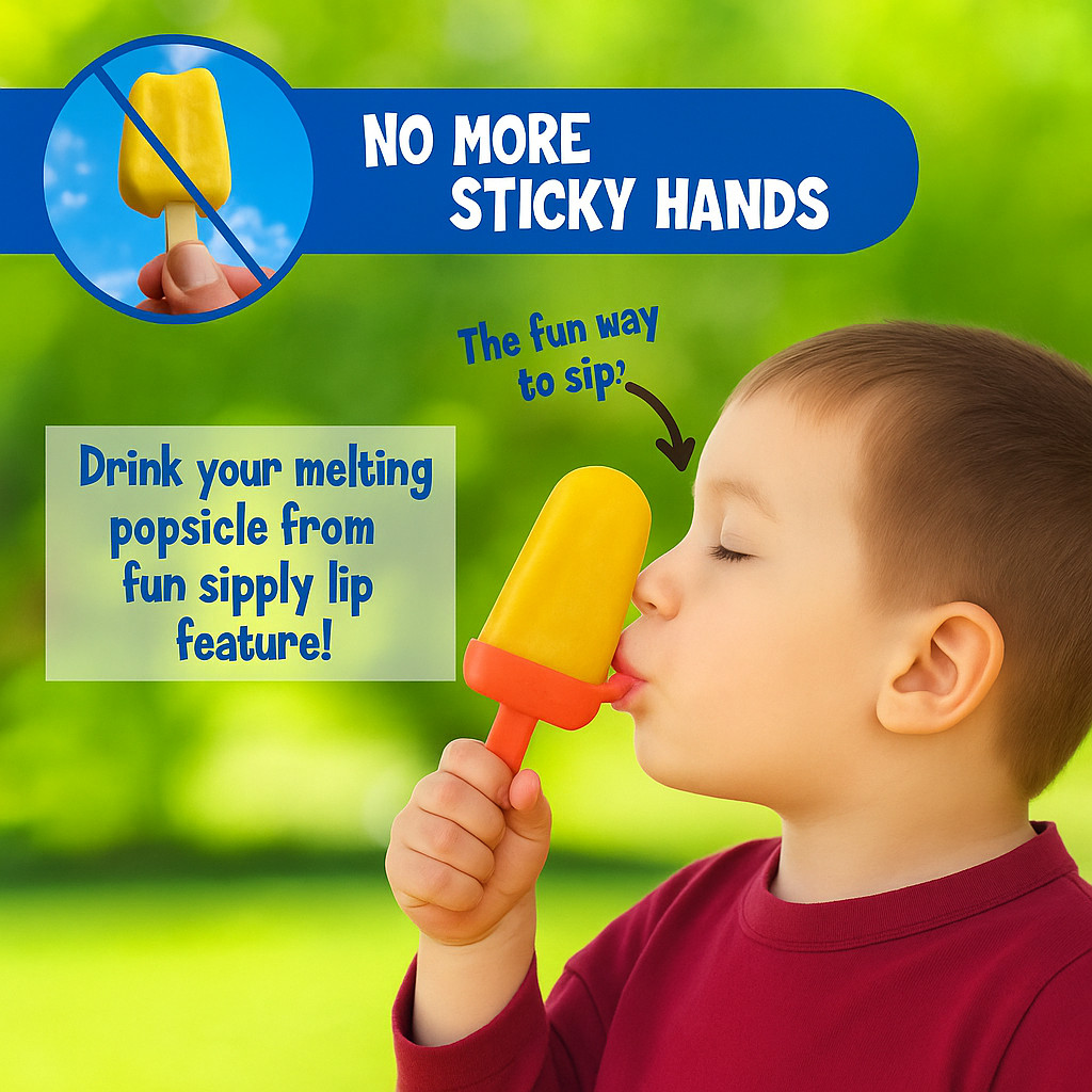 Ice Lolly Pop Mold Popsicle Maker with Straw Makes BPA Free Just Pop In The Free
