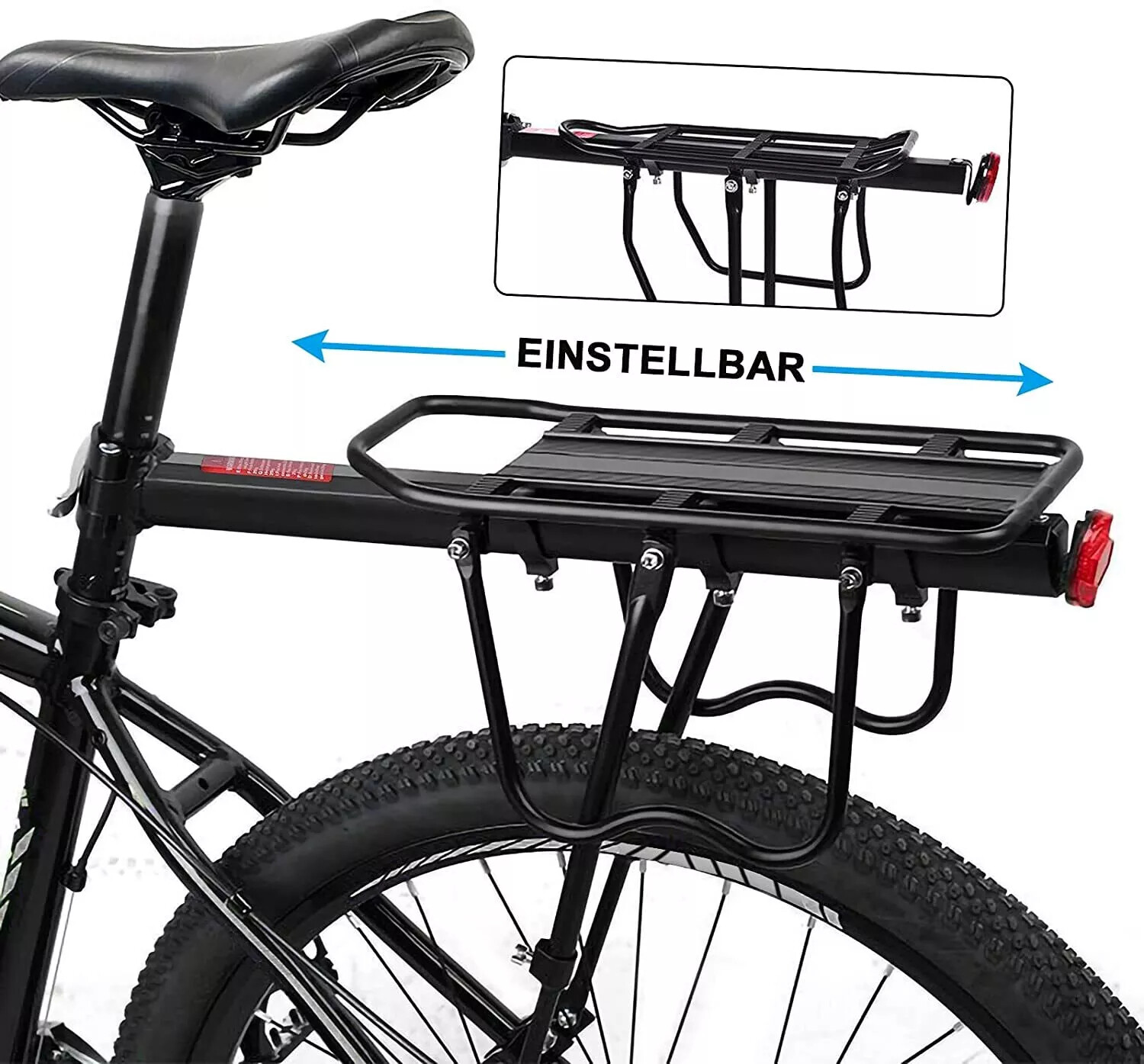Rear Bike Rack Cargo Rack Alloy Luggage Carrier Bicycle 110 Lbs Capacity Holder