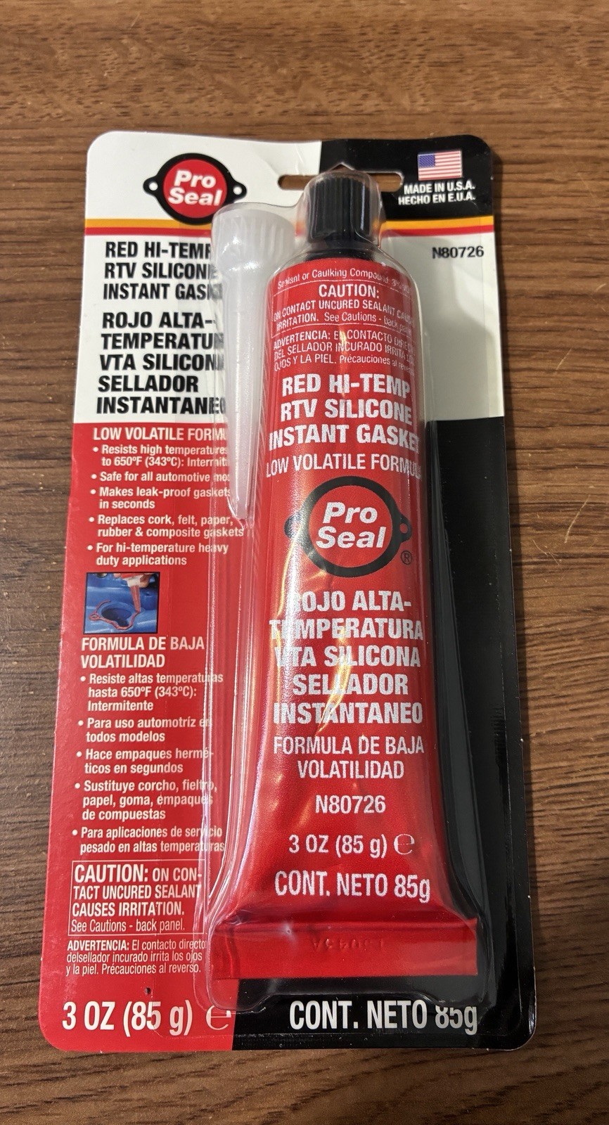 pro seal red hi-temp rtv silicone @ 3 oz tube 2n pack deal