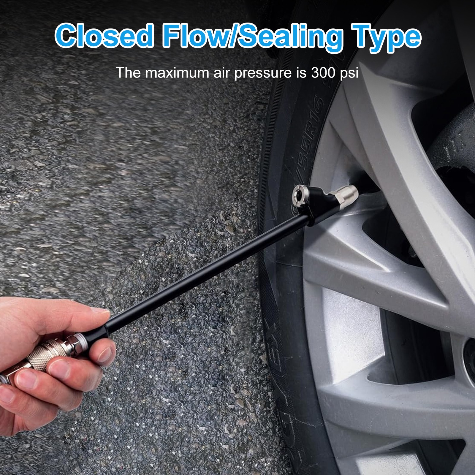 2 PCS 13in Extended Dual Head Air Chuck 1/4in NPT for Car Truck Tires Leak-Free