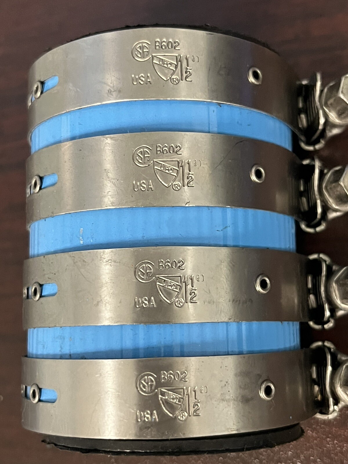 (10 PCS) 1-1/2" Stainless Steel Heavy Weight No-Hub Couplings, MADE IN USA