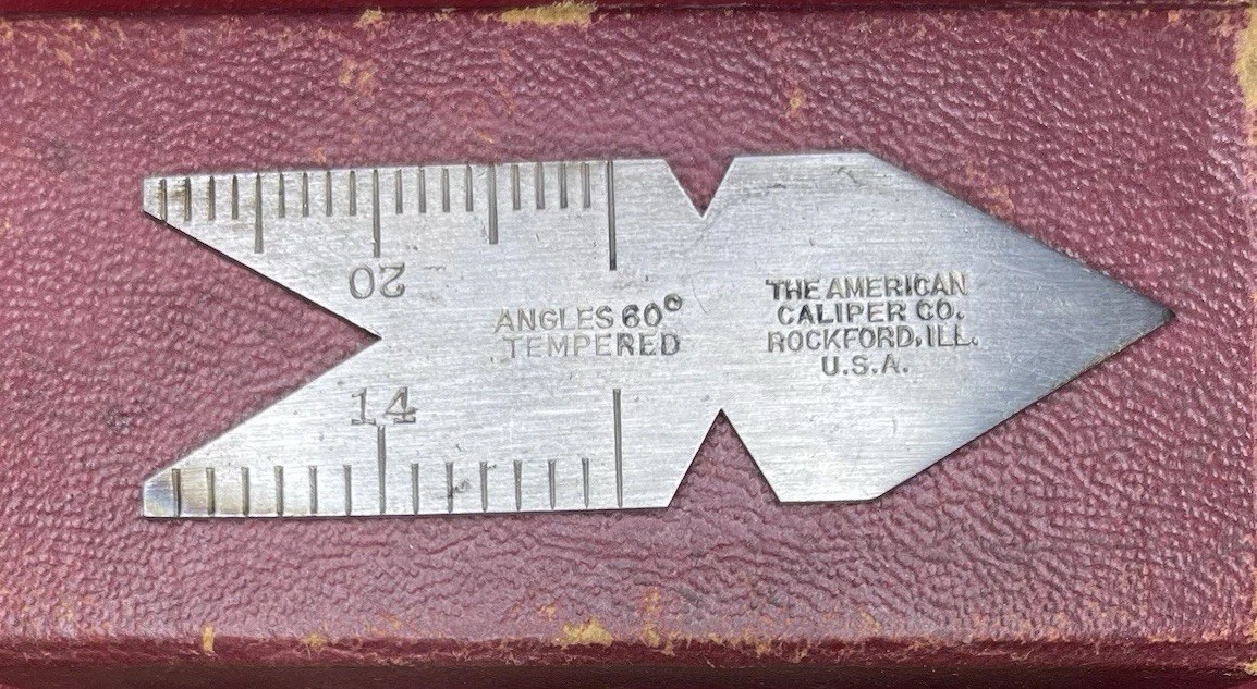 American Caliper Co. Tempered 60 Degree Fishtail Machinist Center Gage QTY 1