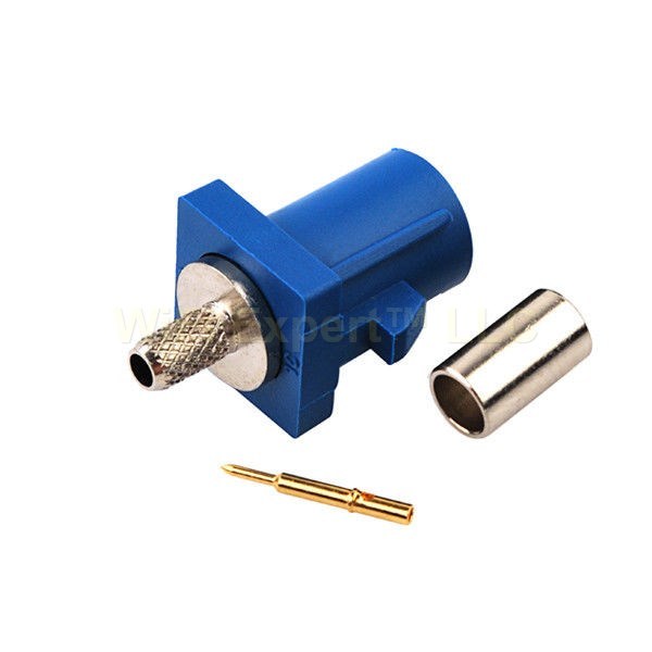 Fakra C Male Blue Crimp Solder Connector for Car GPS Antenna RG316 RG174 USA