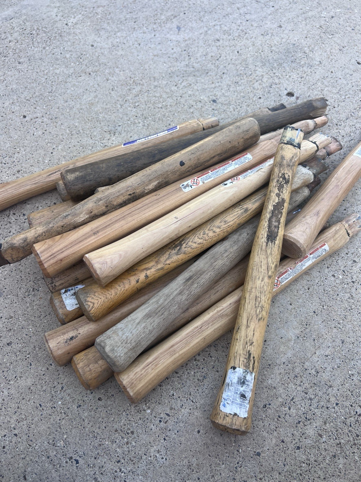 LOT of 4 Used Vaughan 12-14in Handles, Wood Turning, Repurposing, Crafting