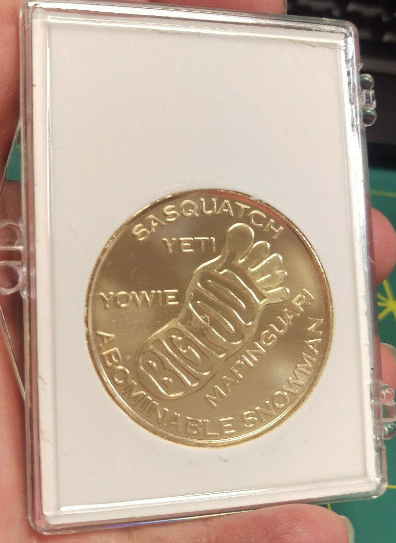 Bigfoot The Legend Souvenir Brass Coin token w/ Sasquatch & other names on back