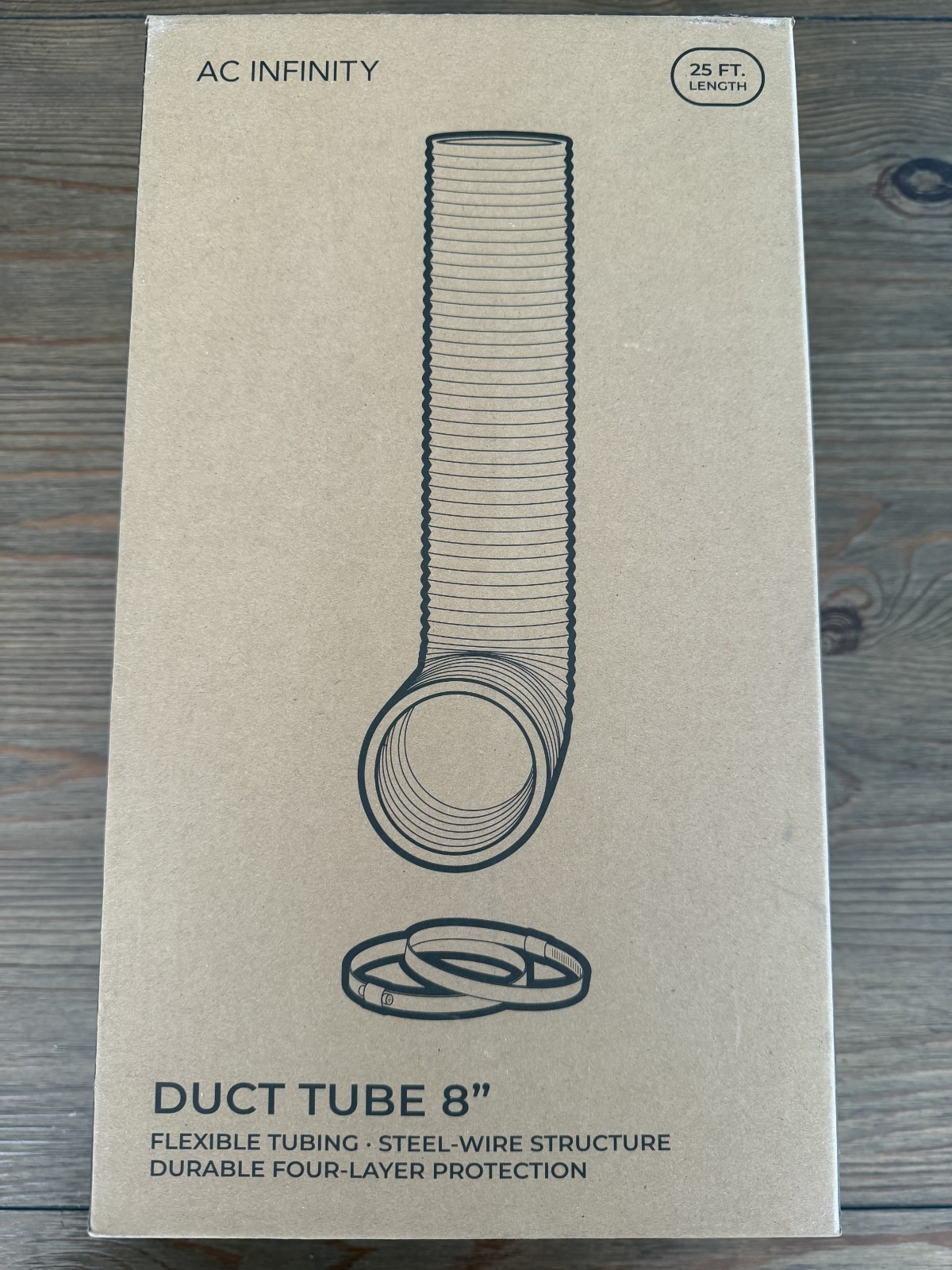 AC Infinity 8" Flexible Four-Layer Ducting - 25ft Length