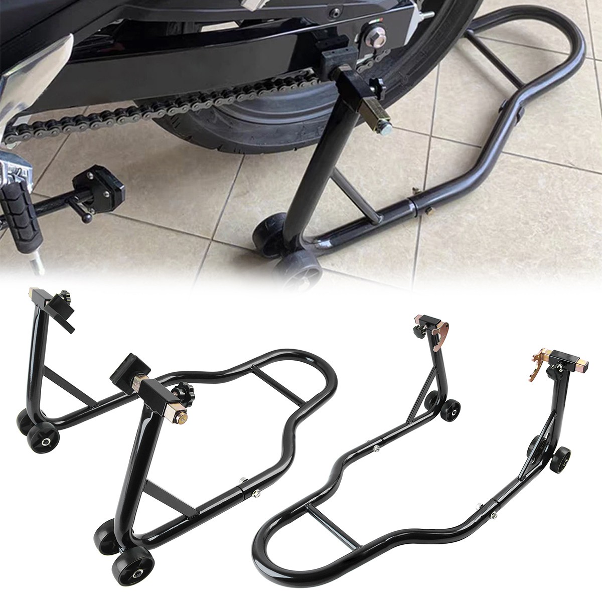 850 LBS Motorcycle Rear Wheel Lift Universal Bike Swingarm Spool Paddock Stand