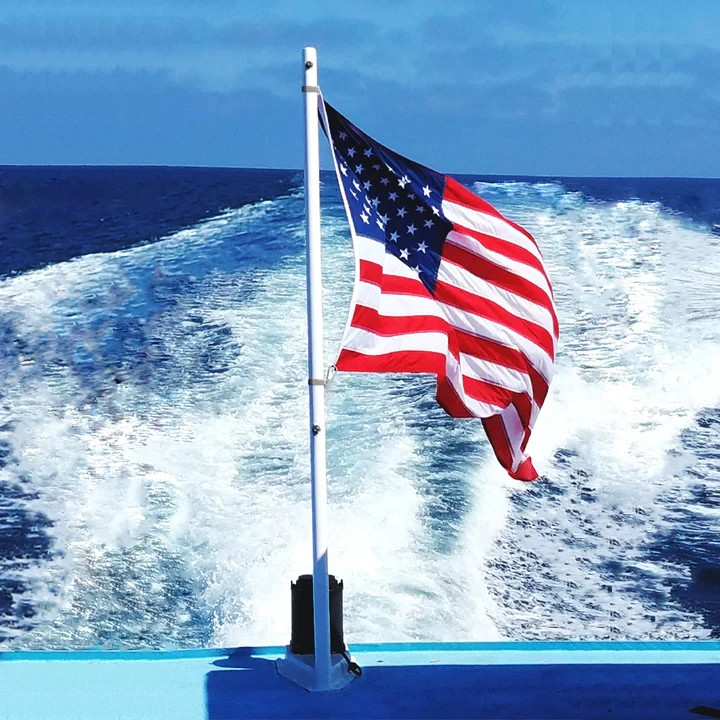 2pc Stainless Steel Adjustable Clamps with Carabiner Clips for Flag Pole Display