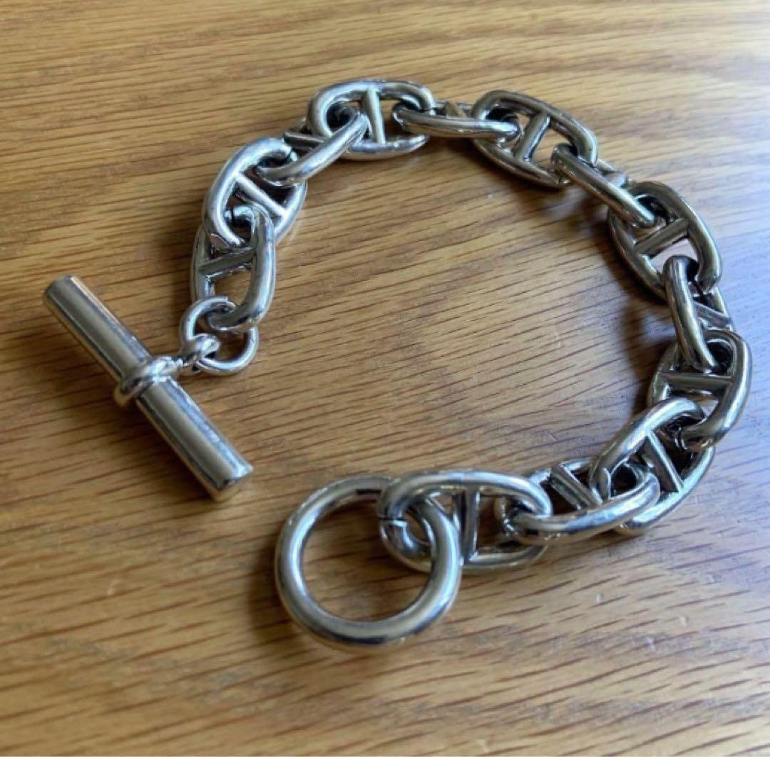 Vintage Silver 925 Anchor Chain Bracelet GM Size 23cm Heavy Men’s Jewelry