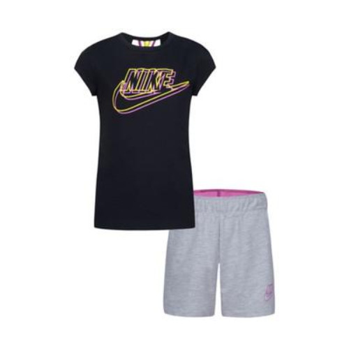 New Nike Little Girl's 4-6X Knit Shorts & T-Shirt 2-PC Set Pick Size & Color