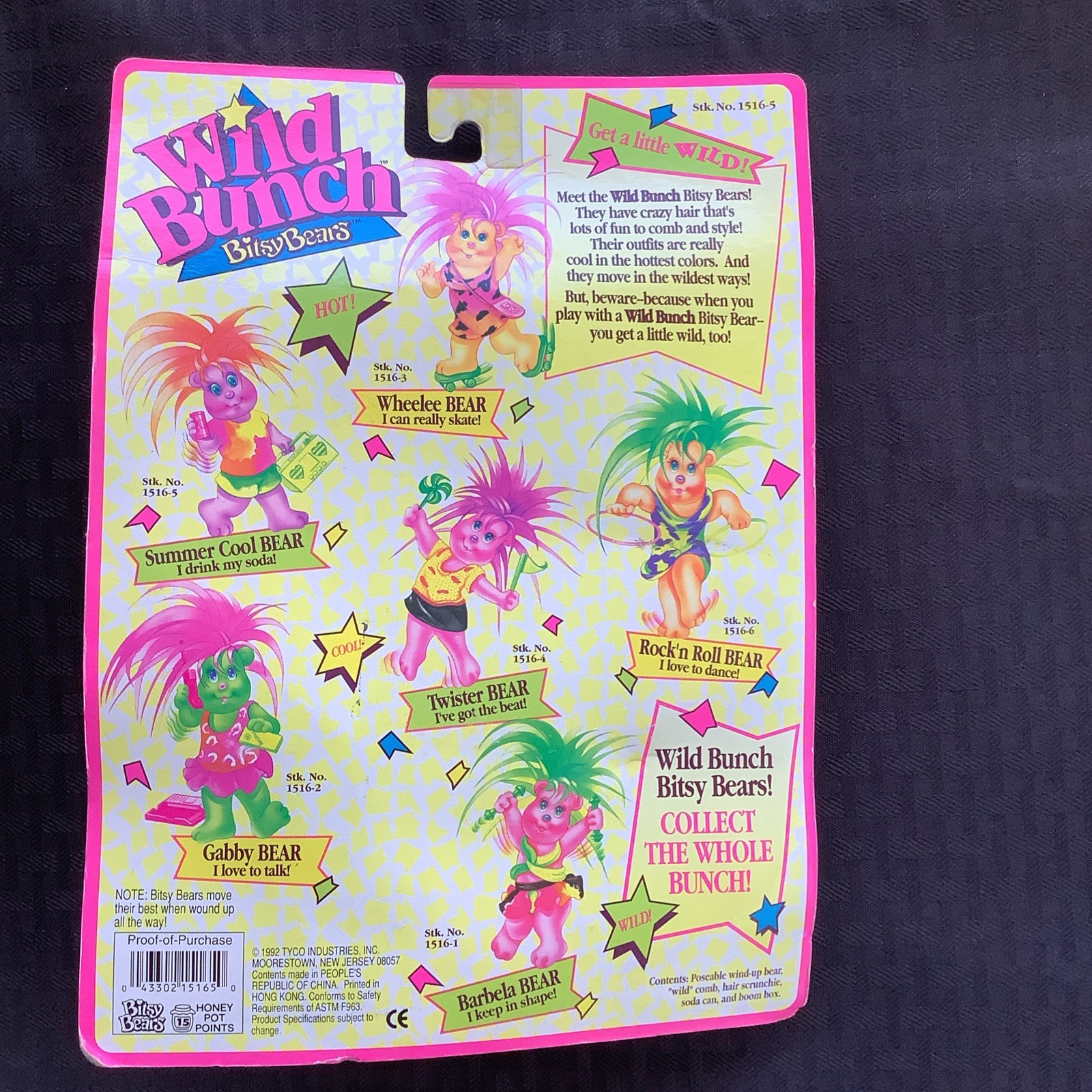 1992 Wild Bunch Wind Up Bitsy Bears - Tyco Industries New Sealed