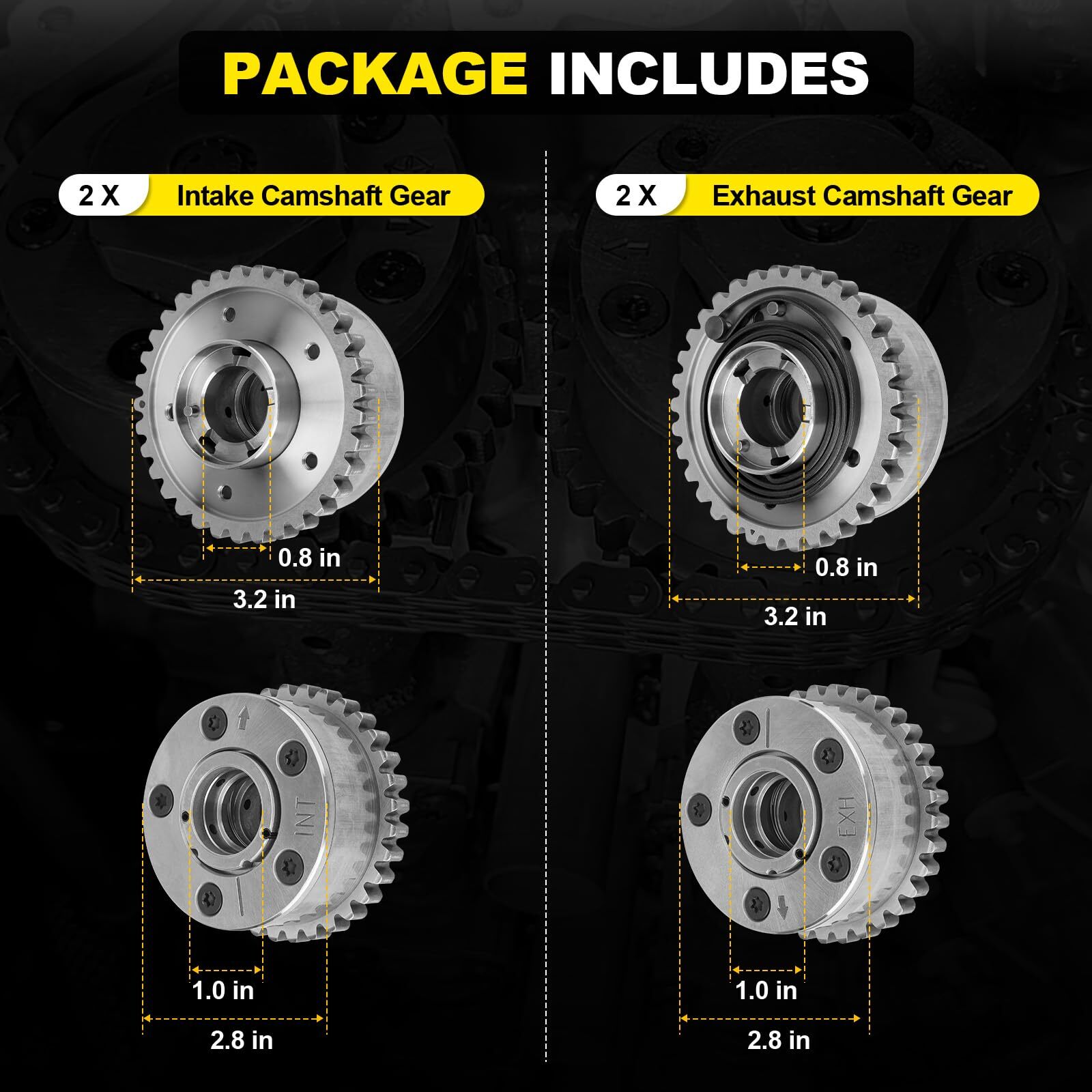 4Pcs Intake & Exhaust Variable Valve Timing Sprocket for Chrysler Dodge Jeep Ram
