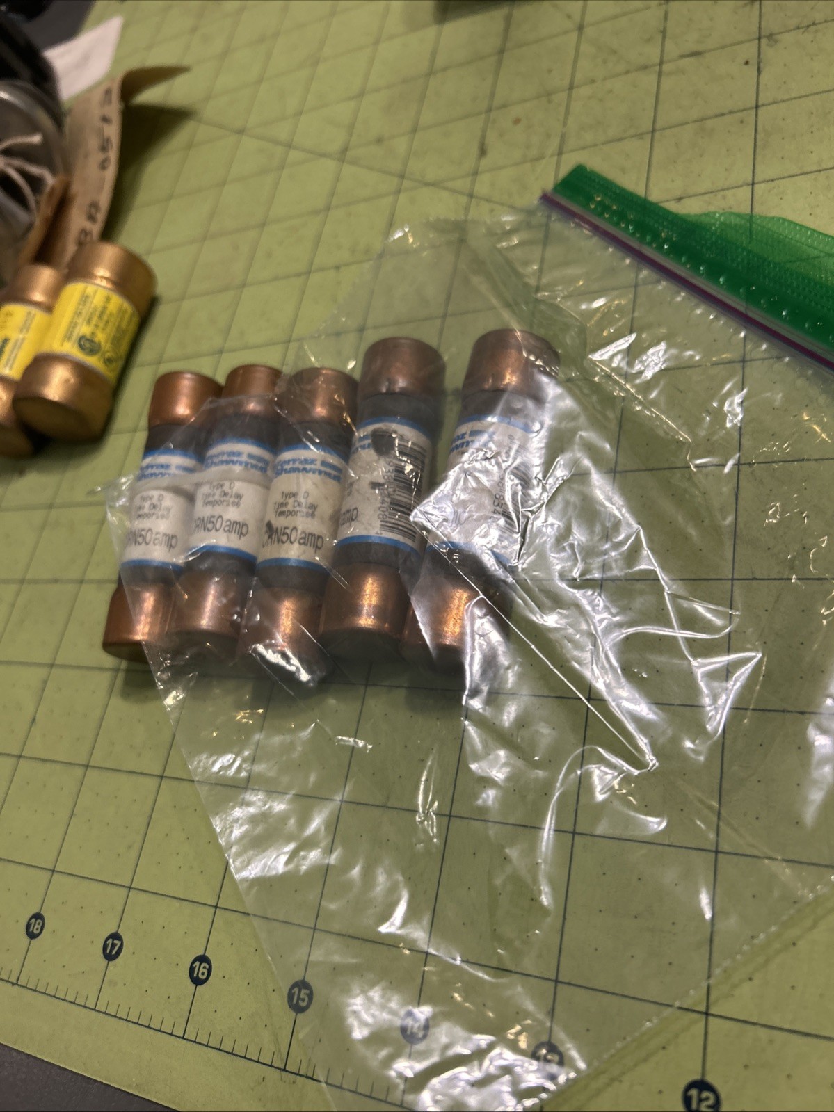 (5) Ferraz Shamwut CRN50 Type D Time Delay 50Amp Cartridge Fuses Quanity 5