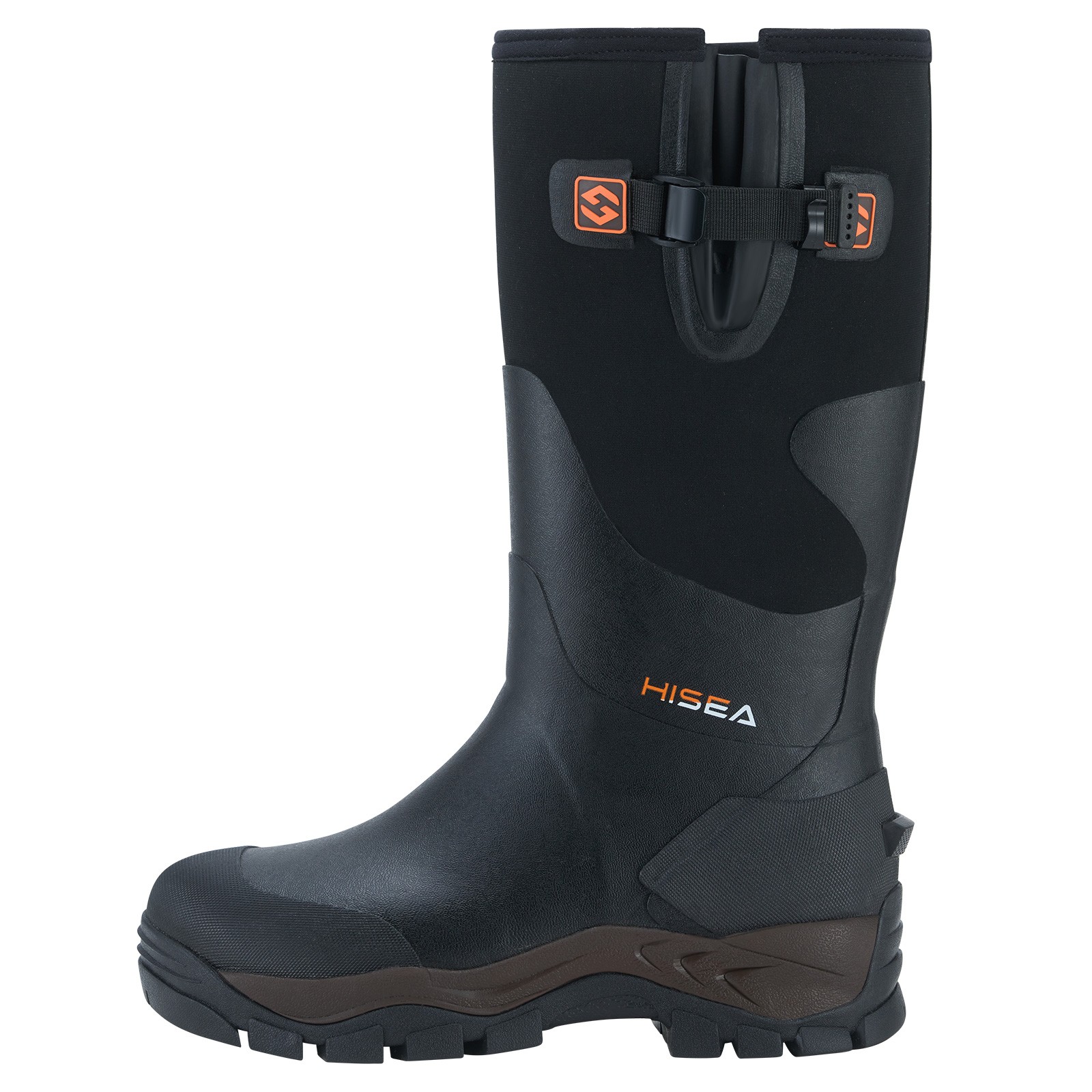 HISEA Men Hunting Boots w/Steel Shank Adjustable Calf Waterproof Work Rain Boots