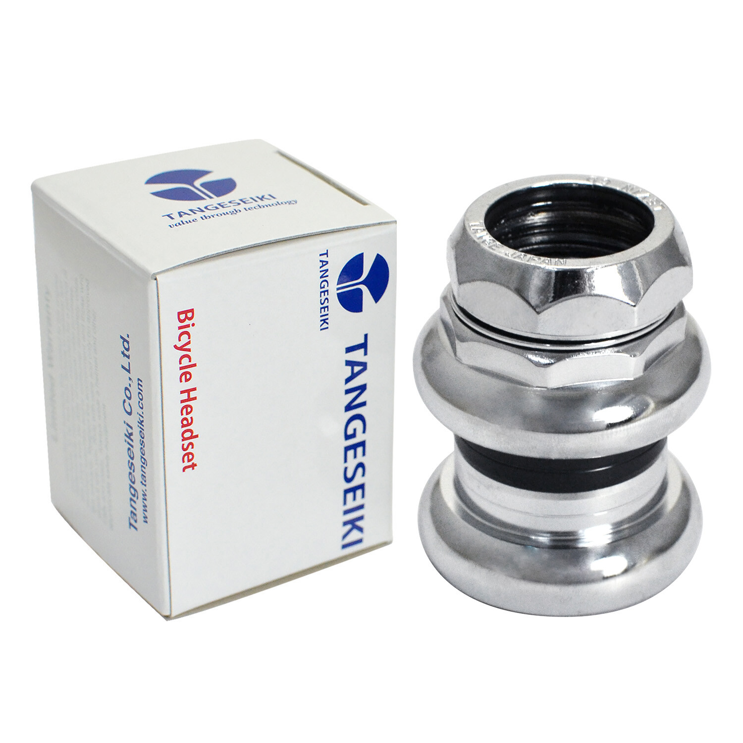 Tange-Seiki Levin CDS 1" Threaded Headset 26.4mm Crown Race Chrome , Silver