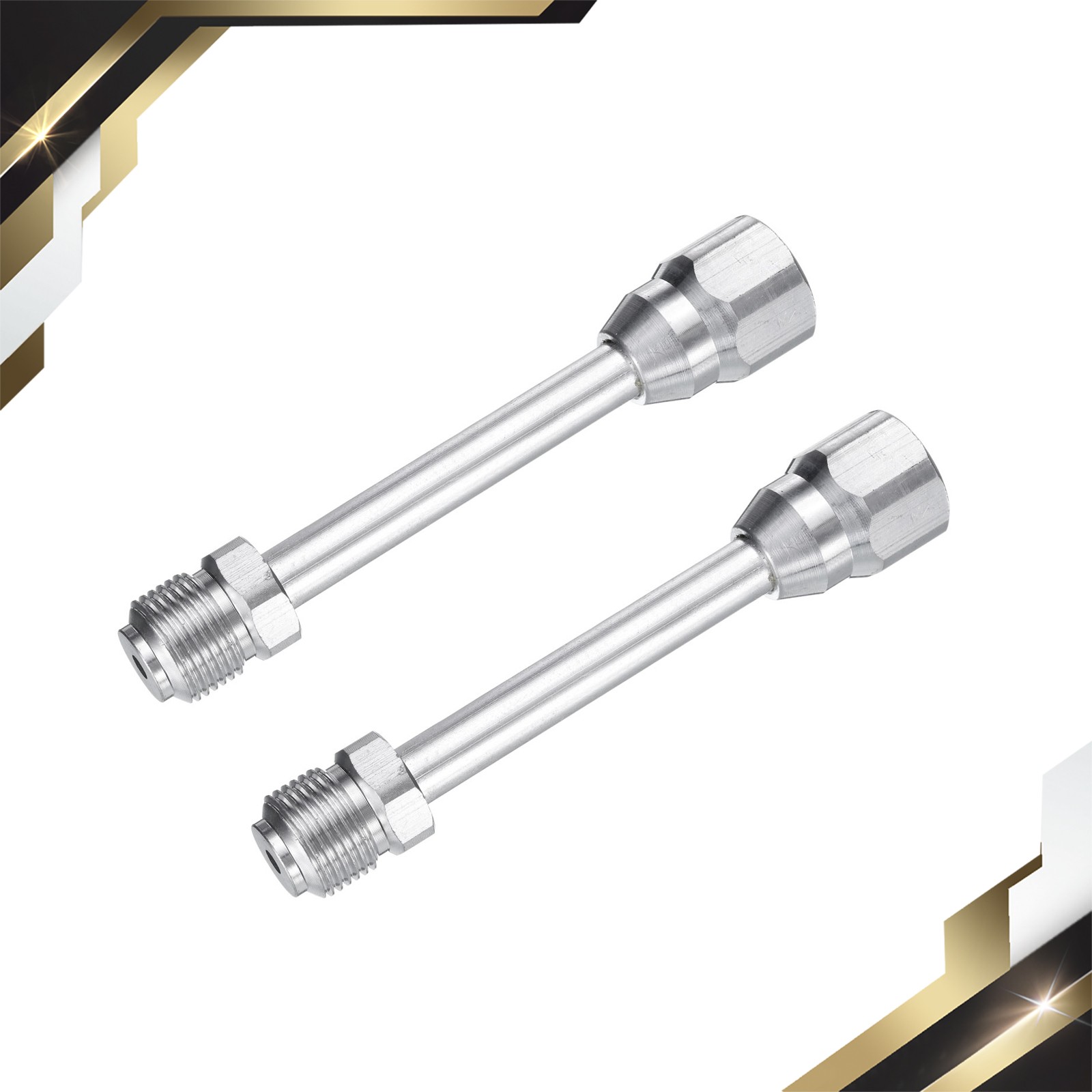 2 Set 15cm/6" Airless Paint Sprayer Spray Gun Tip Extension Pole Rod Silver