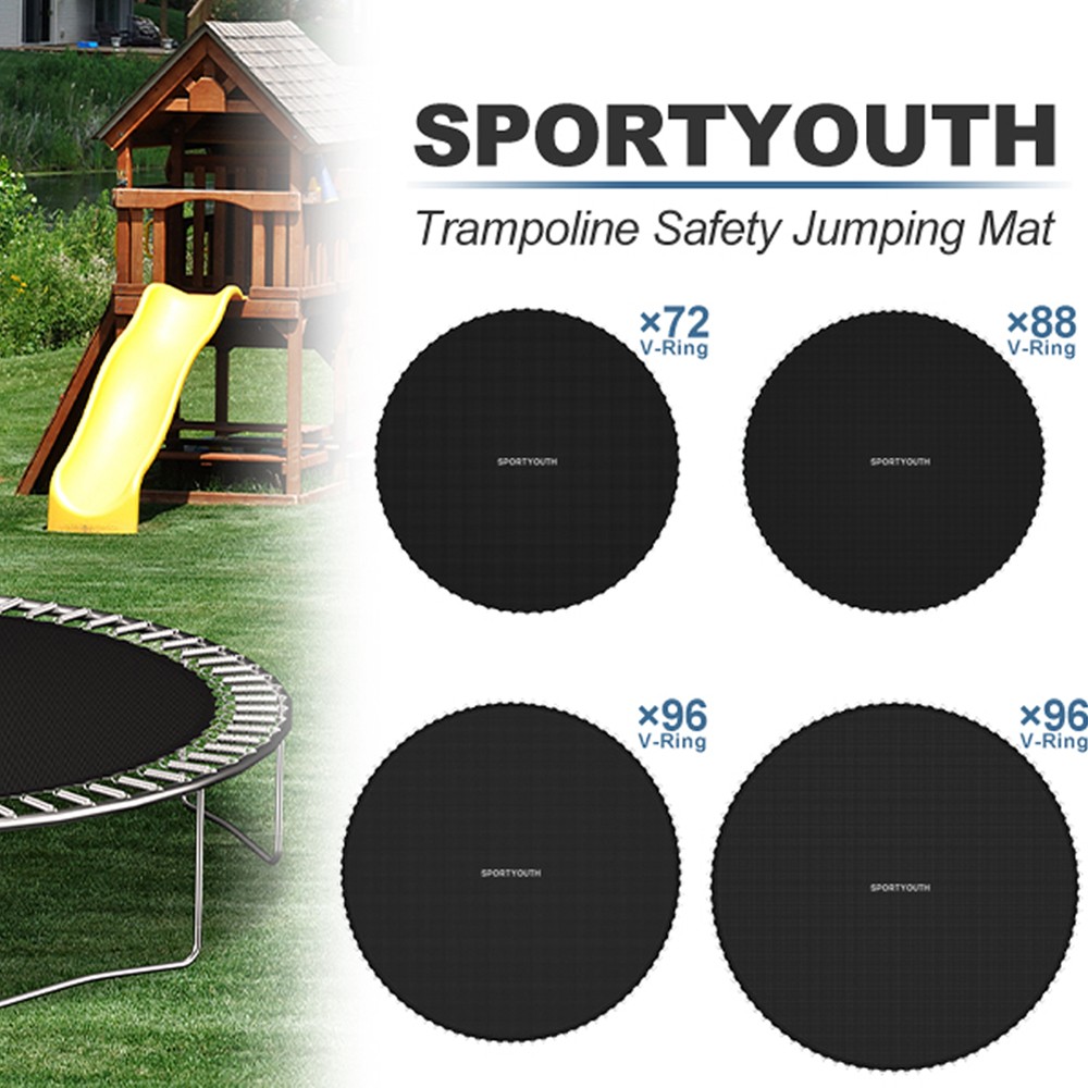 12 14 15ft Replacement Trampoline Mat Jumping Round Outdoor Spring Loops US