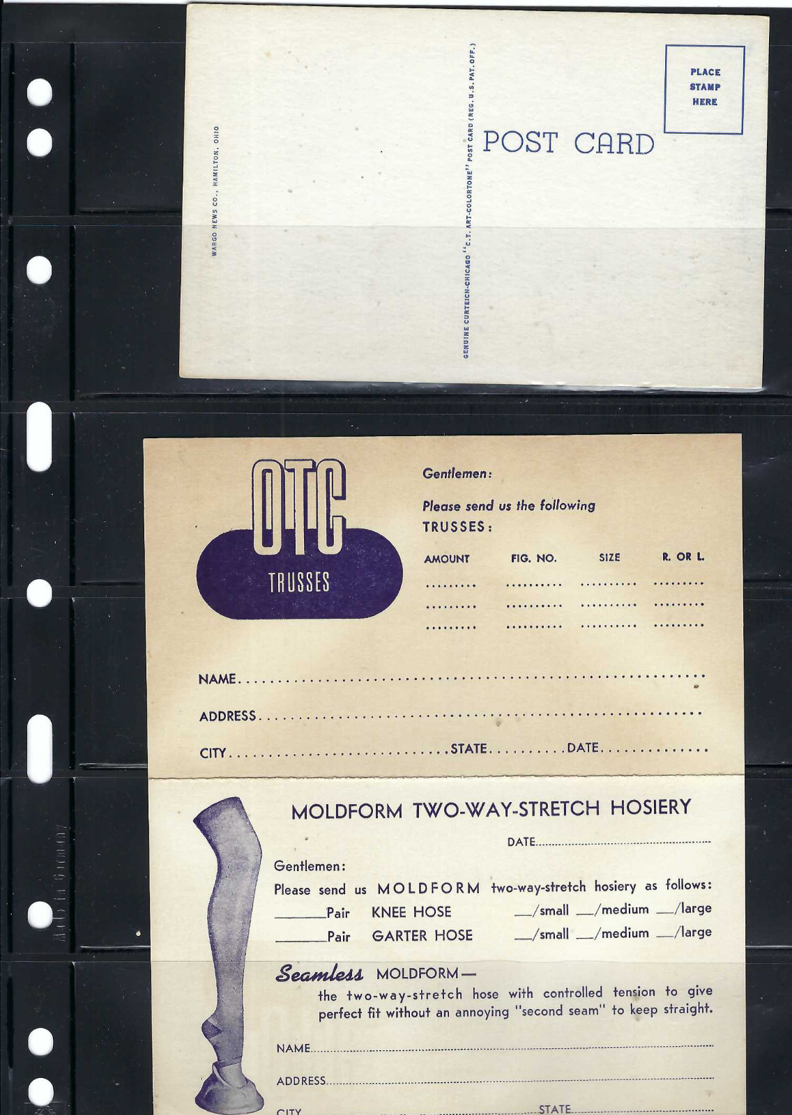 HAMILTON. OHIO 'POST OFFICE'- POST CARD.- BUSINESS CINCINNATI- OHIO-