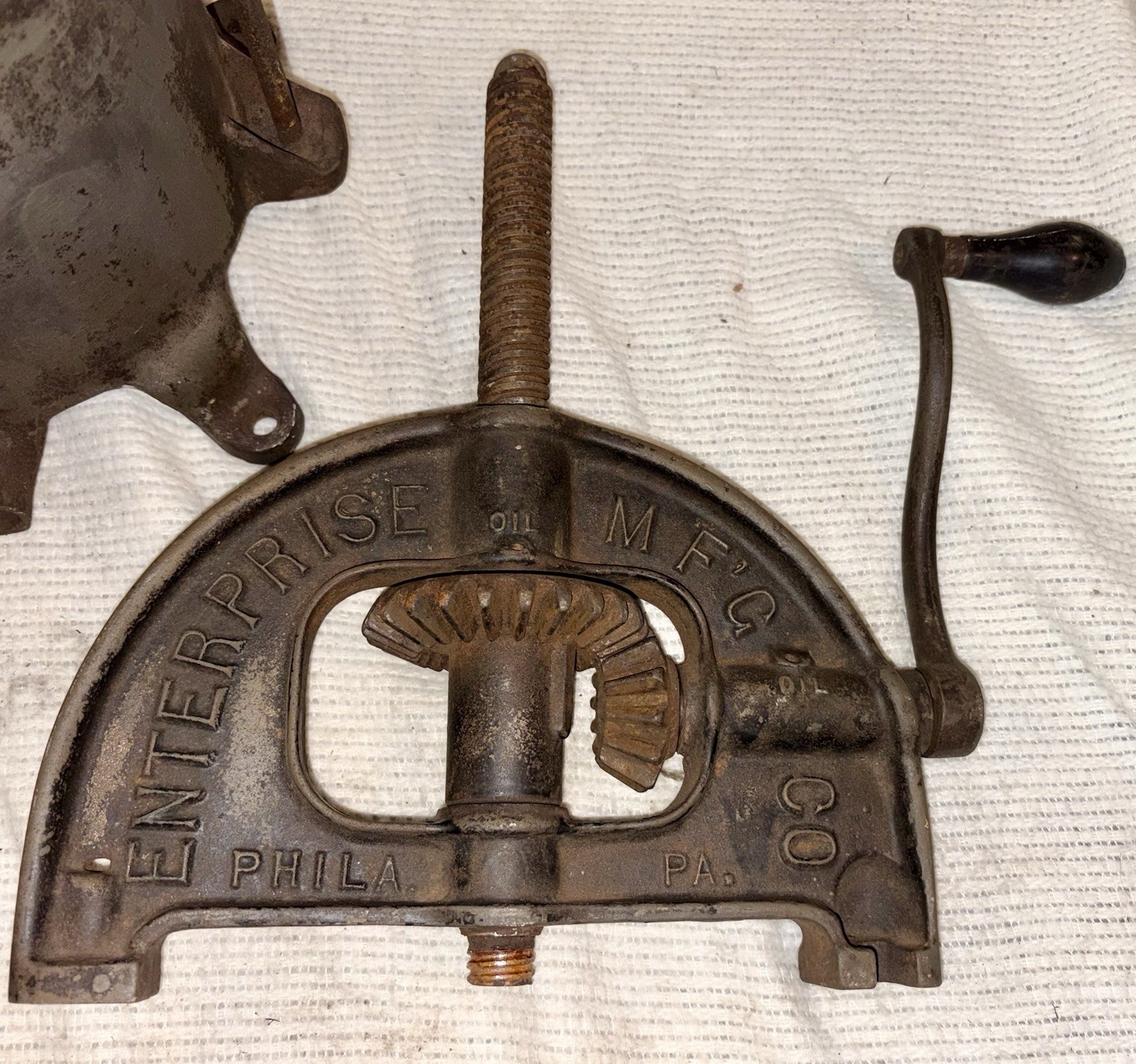 Vtg.~Cast Iron Enterprise Sausage Stuffer Lard Fruit Juice Press No. 2092 As Is