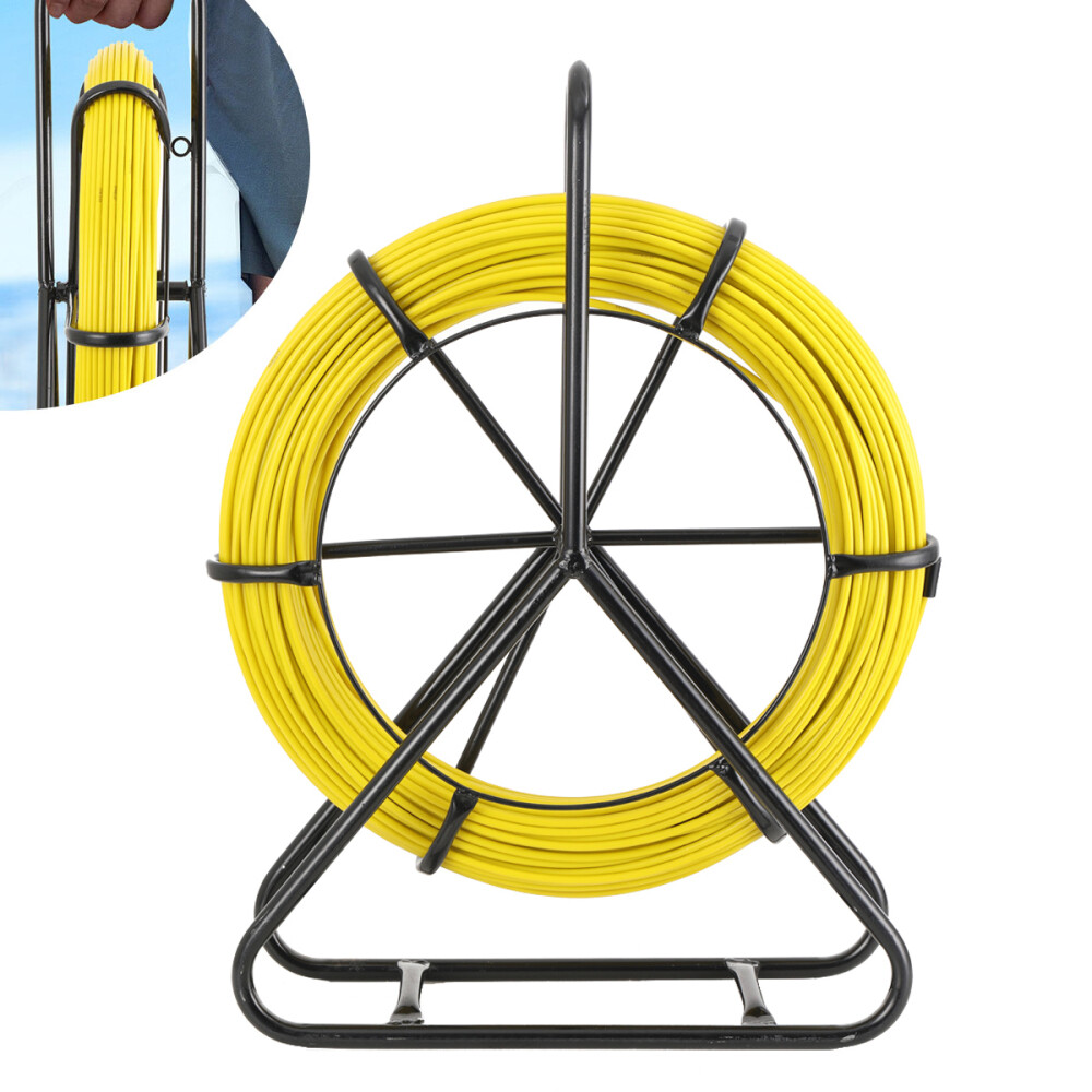 Fish Tape Puller Fiberglass 328ft 1/4 inch Wire Cable Running Duct Rodder US