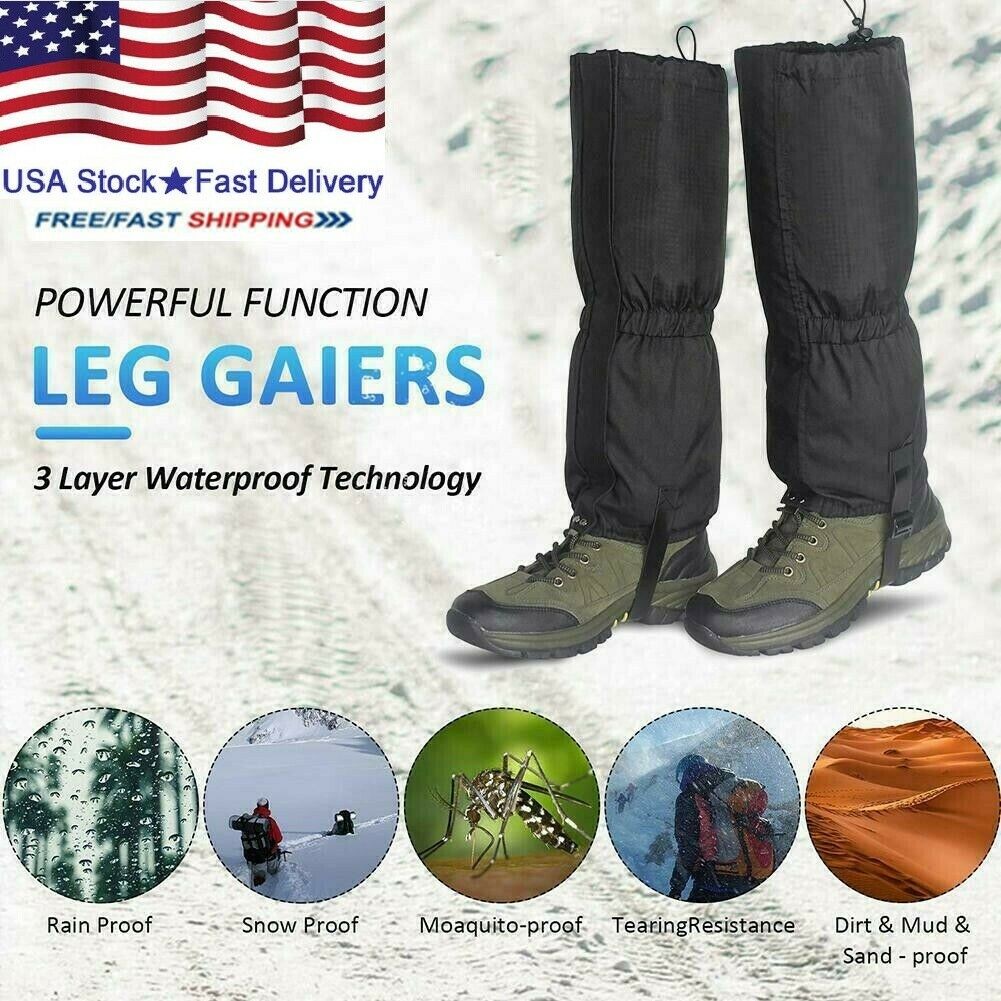 Outdoor Hiking Boots Cover Gaiters Waterproof Leg Protection Snow Legging USA