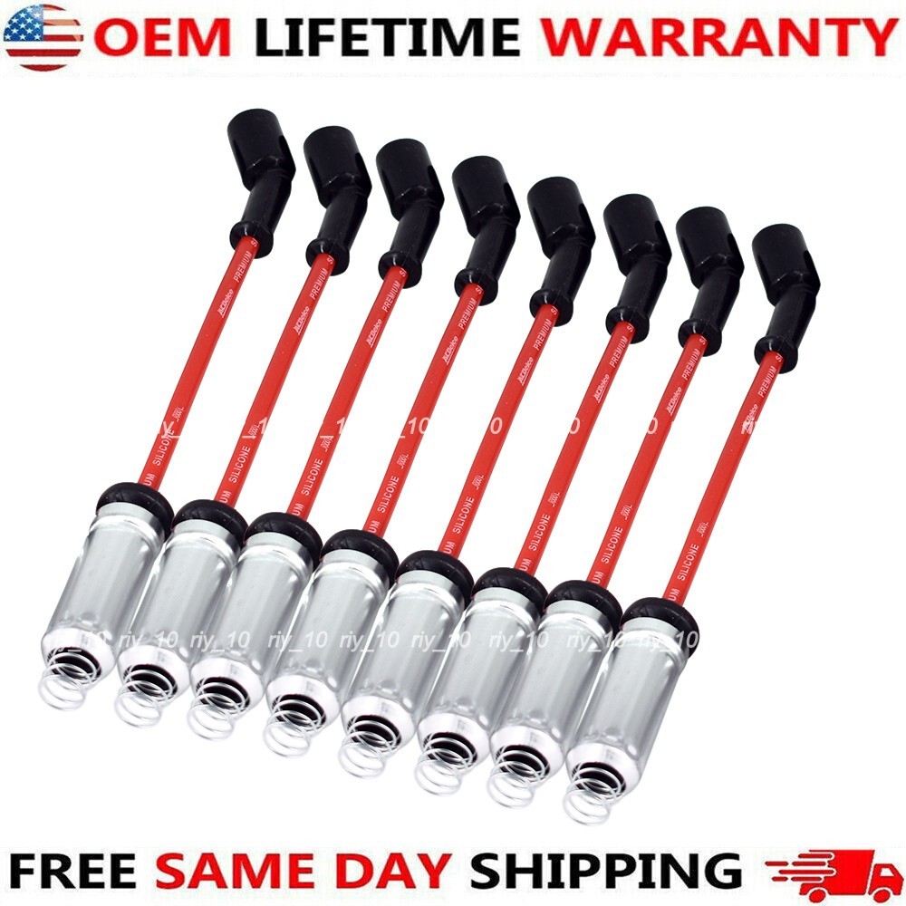 8pcs 758EE Spark Plug Wires For 2014-2018 GM Chevrolet 1500 Silverado Corvette Y