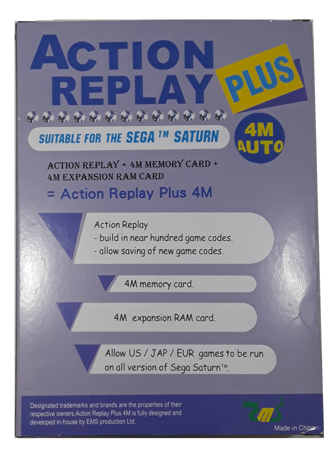EMS Action Replay Plus 4M Meory Card for Sega Saturn