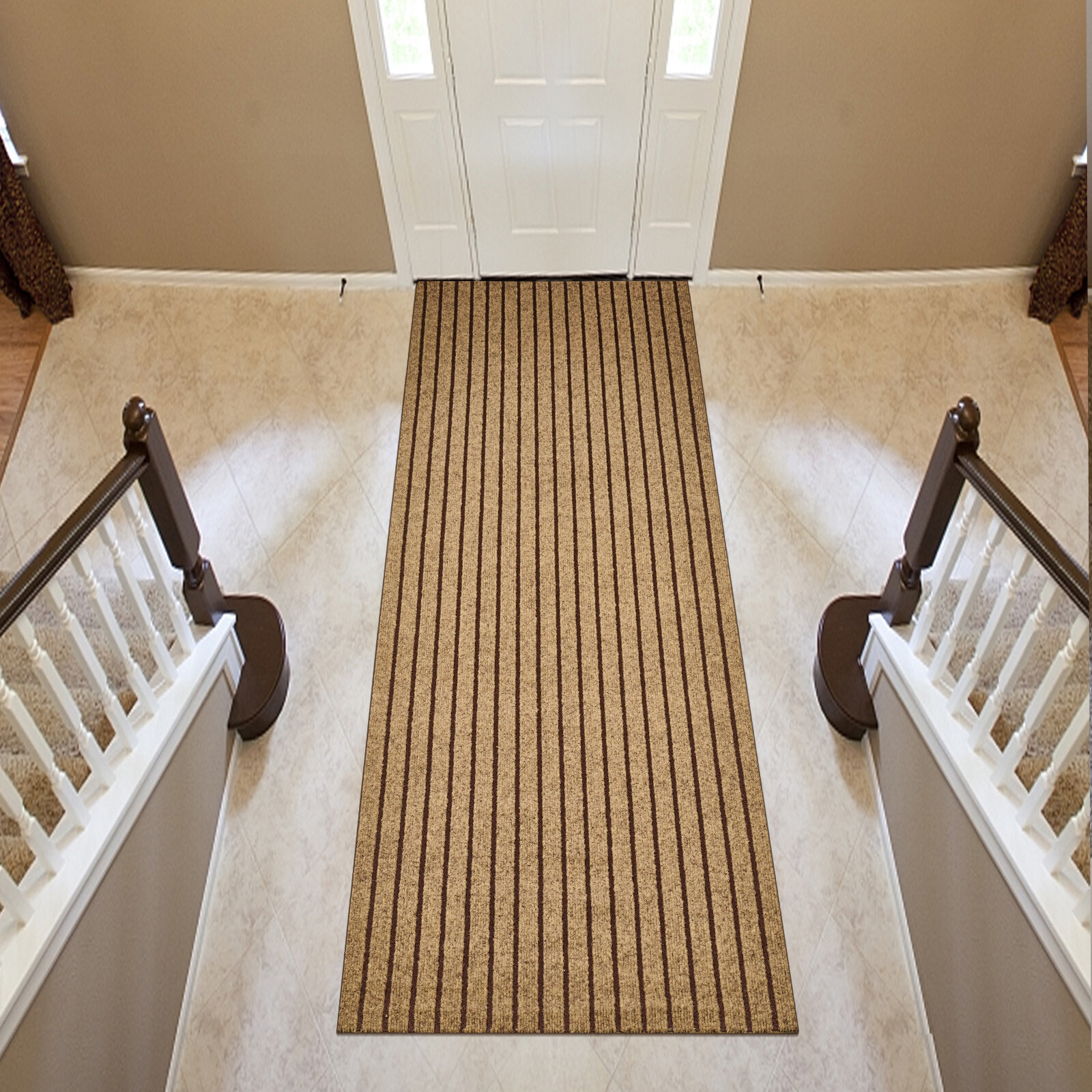 Entryway Runner Rug Indoor Outdoor - Extra Long Hall Rugs Runners Non Slip Brown