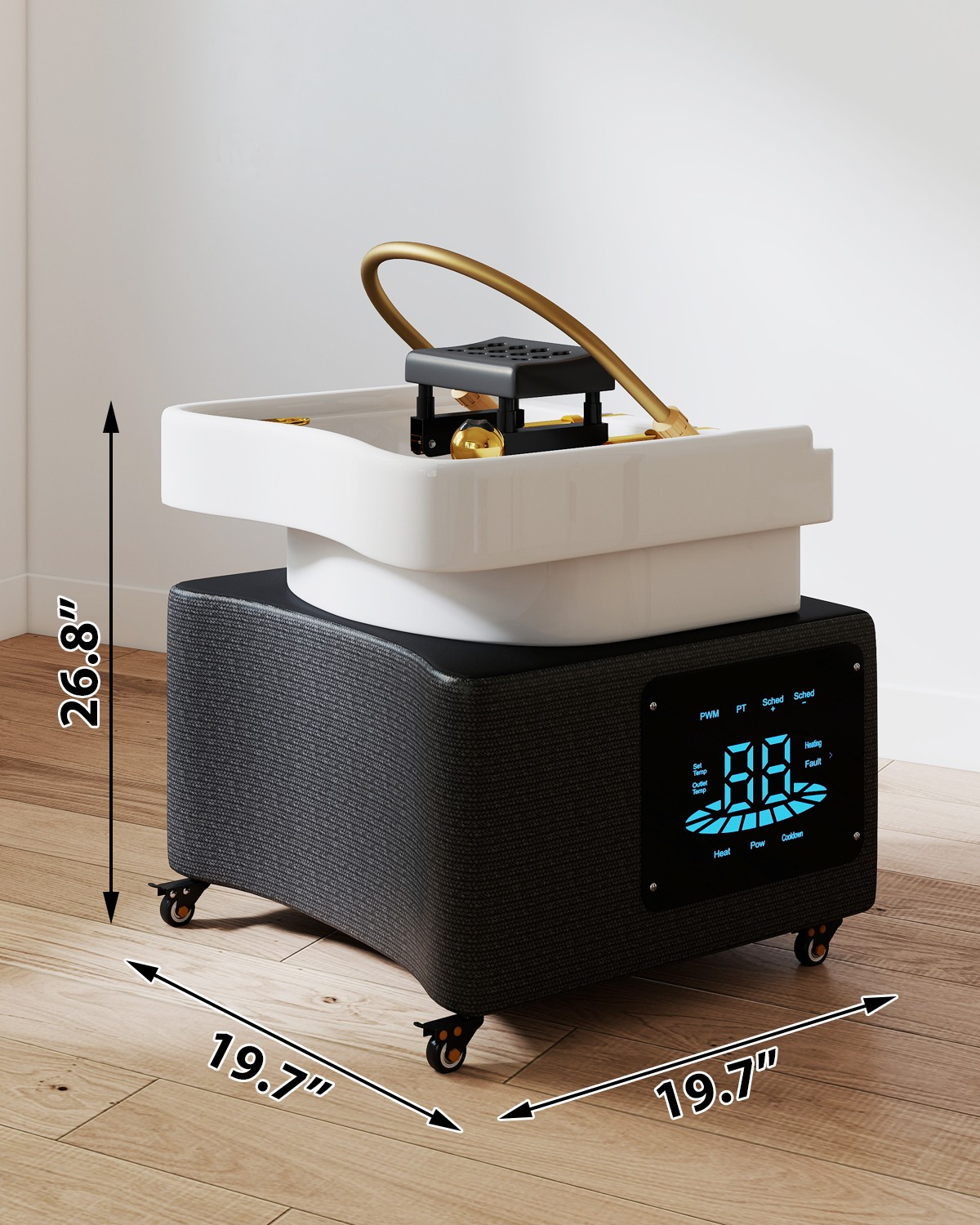 Portable Head Spa Shampoo Bowl Water Cycle LED Light Therapy ScalpCare Equipment