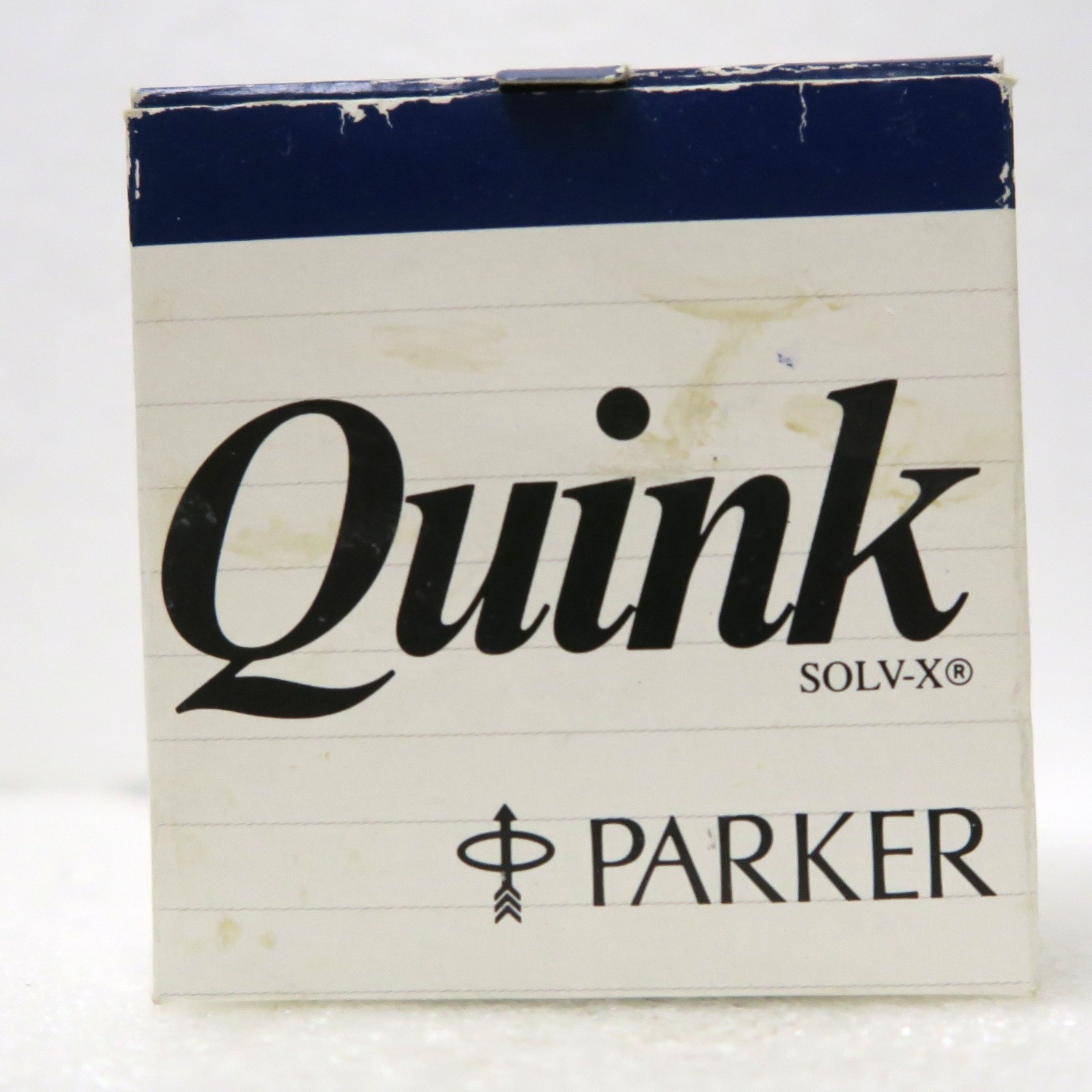 Parker Quink Blue/Black SOLV-X Ink 2 fl oz-57cc Partial Bottle In Box England