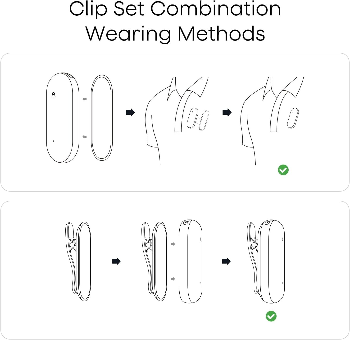 PLAUD NotePin AI Voice Recorder Magnetic Clip & Pin Set, Gray Accessory Kit