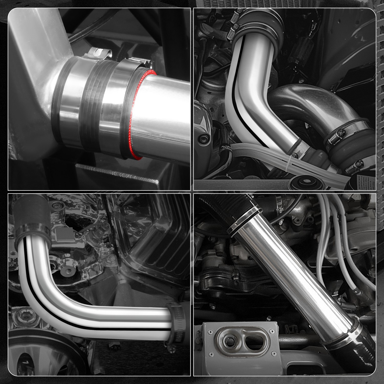8 Pcs 90 180 Degree 3 inch Aluminum Intercooler Intake Pipe Piping Tube Custom