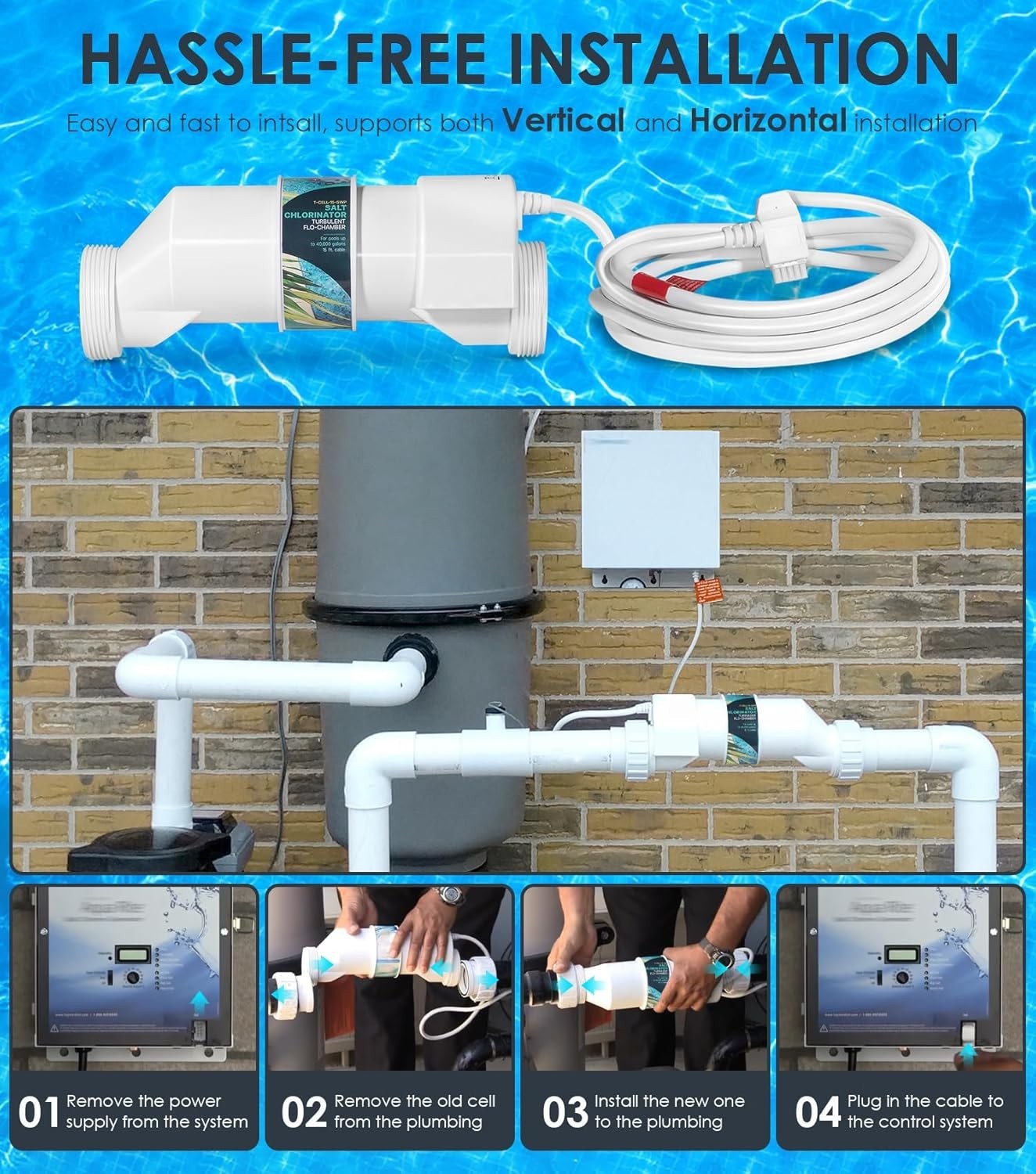 T-CELL-15-SWP Salt ChIorination Cell Replacement for Hayward TurboCell T-15