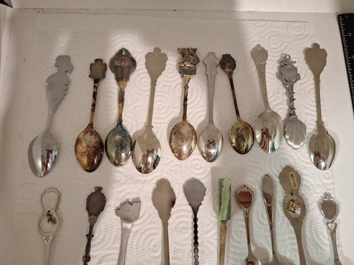 20 Souvenir Small Spoons, Vintage.