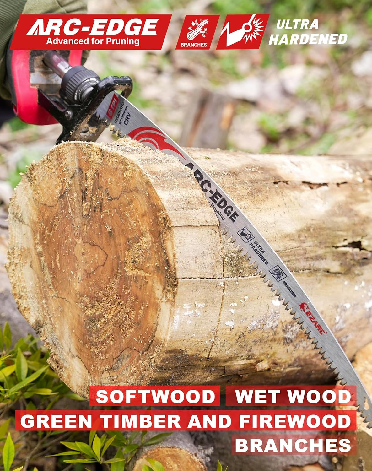 EZARC Japanese Teeth Reciprocating Saw Blade 15 Inch, Arc Edge Wood Pruning Saw