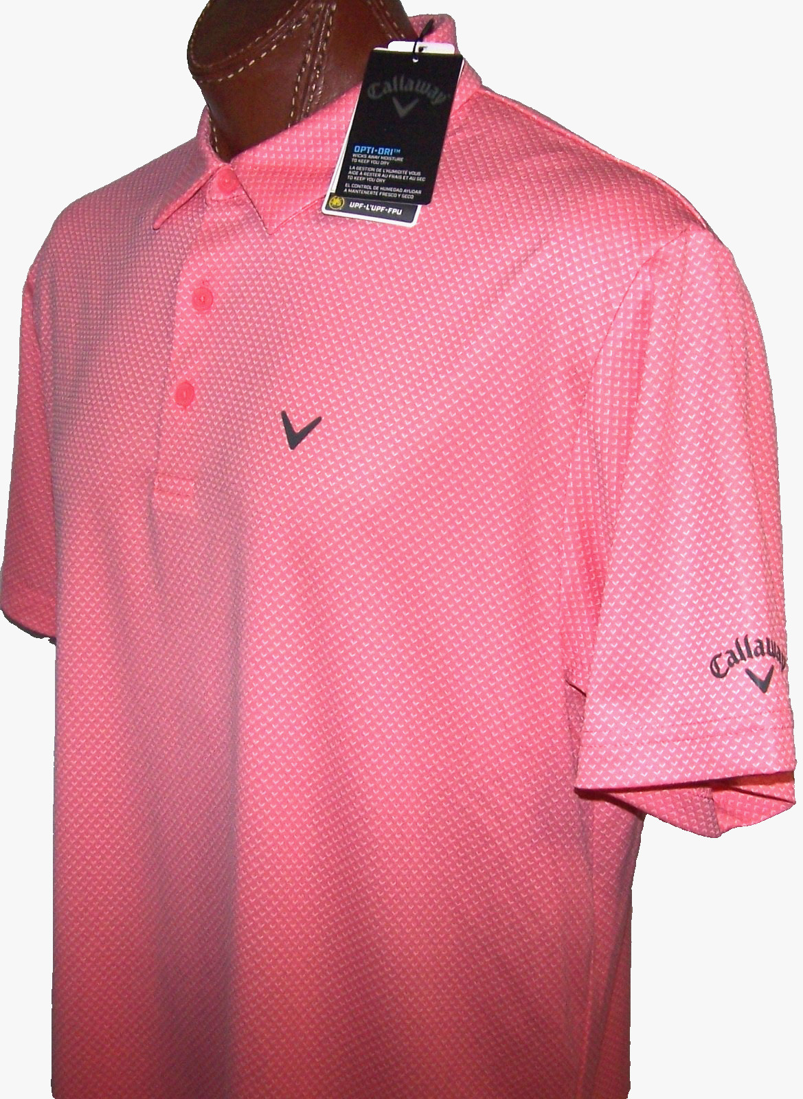 Callaway Golf Moisture Wicking Sun Protection Polo Shirt XL Pink