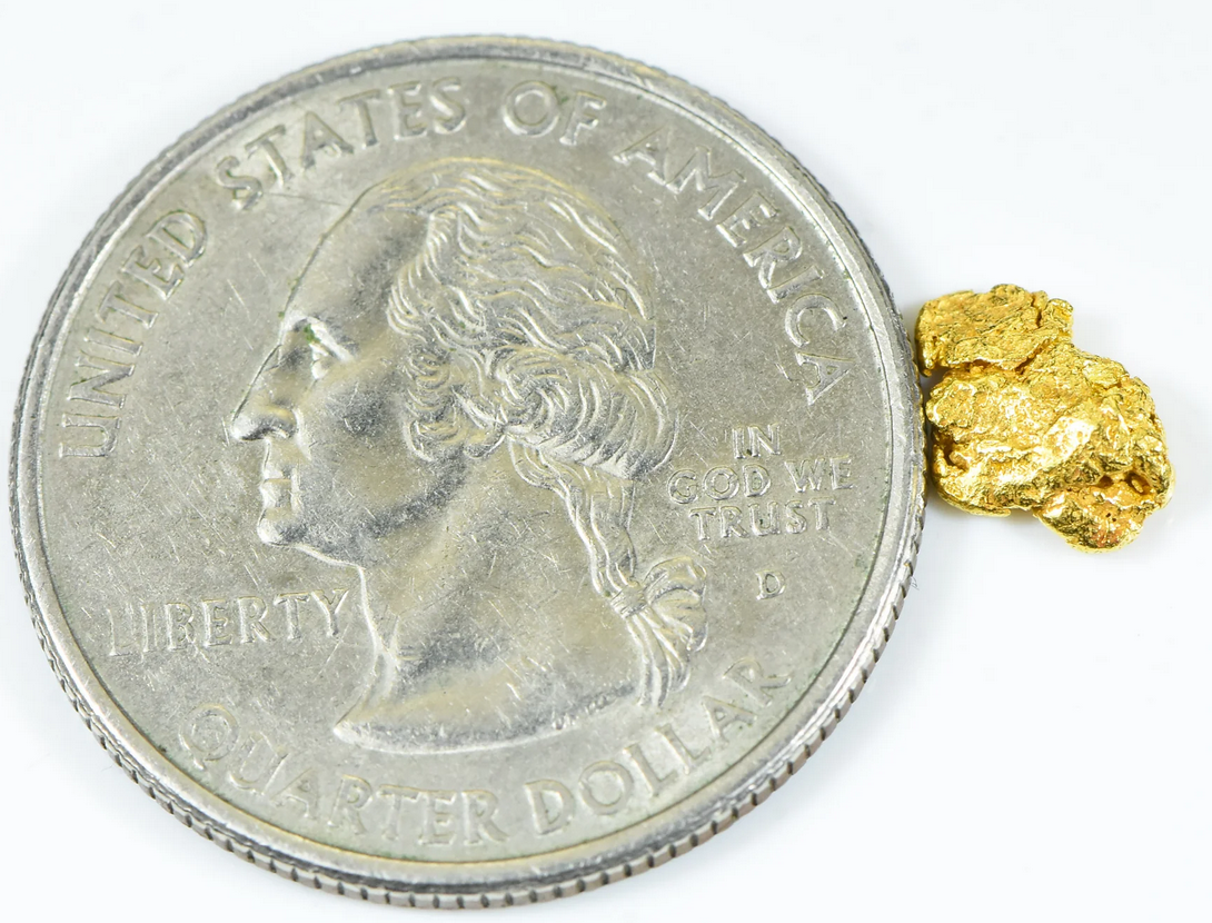 PURE GOLD NUGGET ALASKA YUKON BC NATURAL SMALL ROCK HAND PICKED RAW FINE 22k .5g