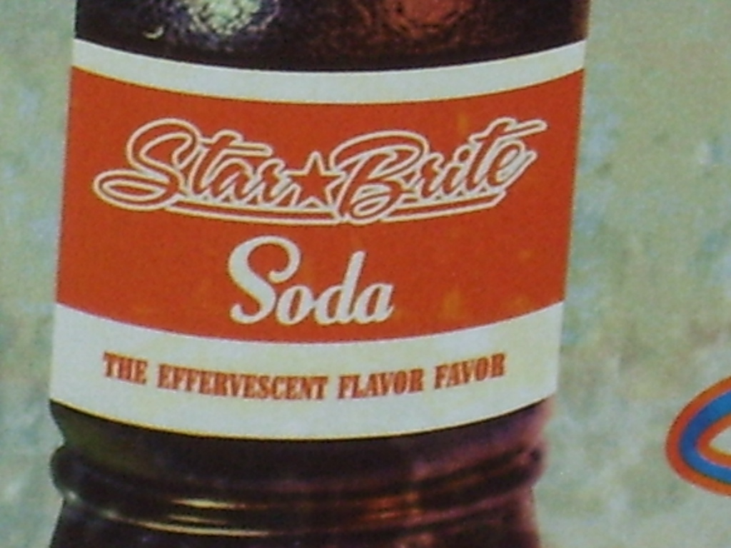 STAR BRITE SODA - TIN SIGN - Shows PRETTY GIRL - Drinking from OLD GLASS BOTTLE