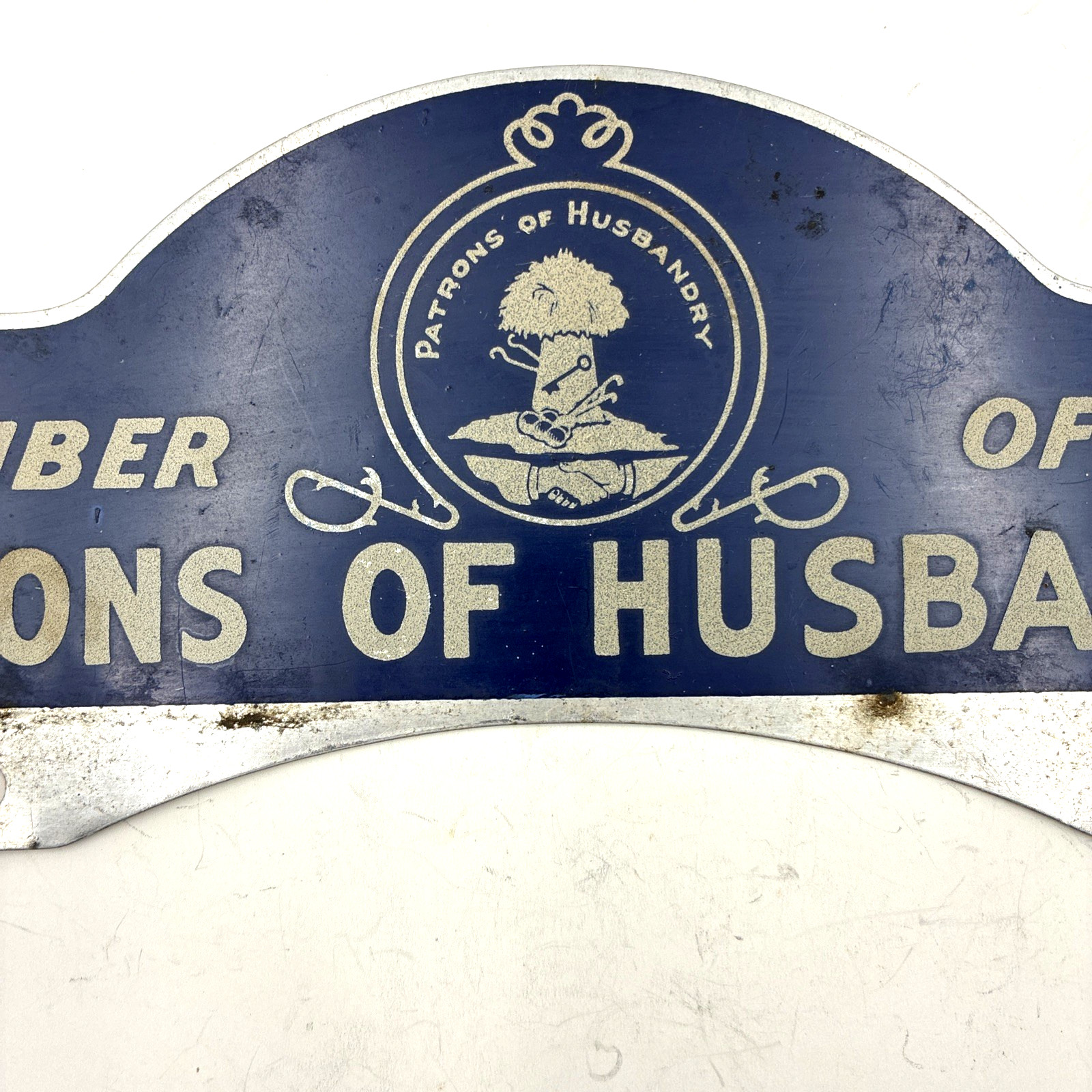 Vintage Grange Patrons of Husbandry Member 4"x11" Metal Sign Authentic a339