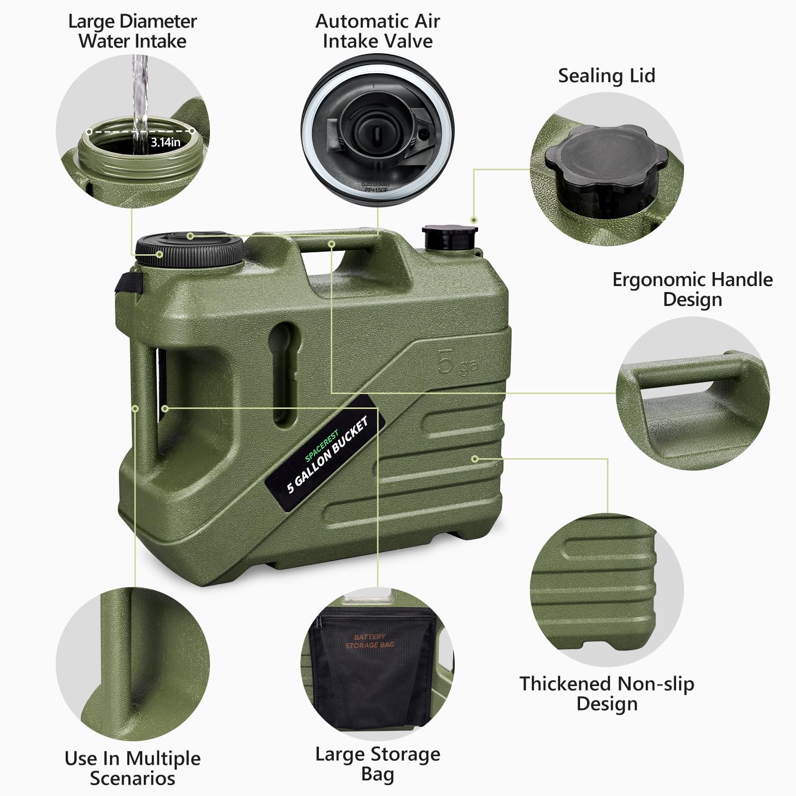 Portable Shower for Camping with Integrated Design – Spill-Resistant, Electri...