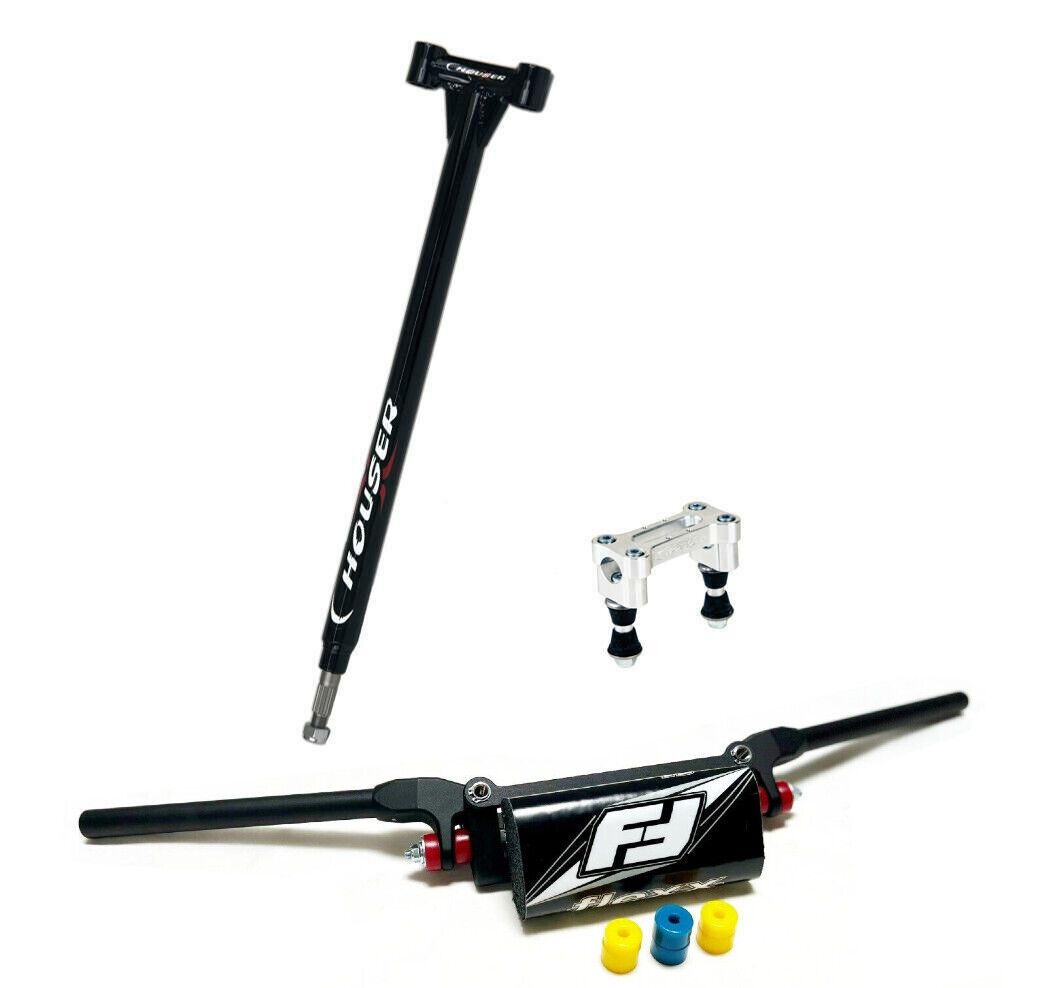 Houser +1 1/4 Steering Stem w/ 15 Fasst Flexx Bars Handlebars Yamaha Raptor 700