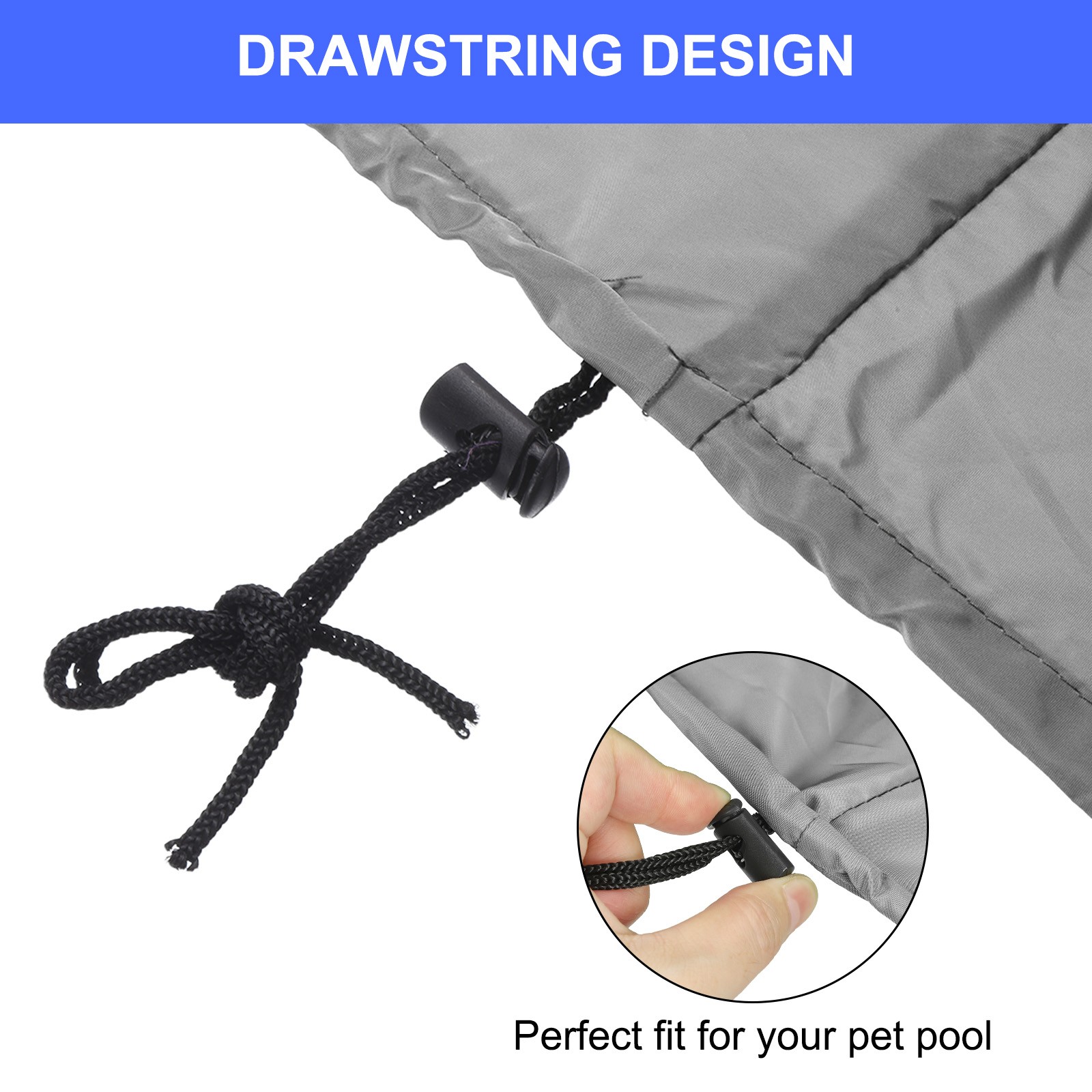 Square Hot Tub Cover 210D Oxford Waterproof SPA Cover Gray 85.8"x85.8"x11.8"