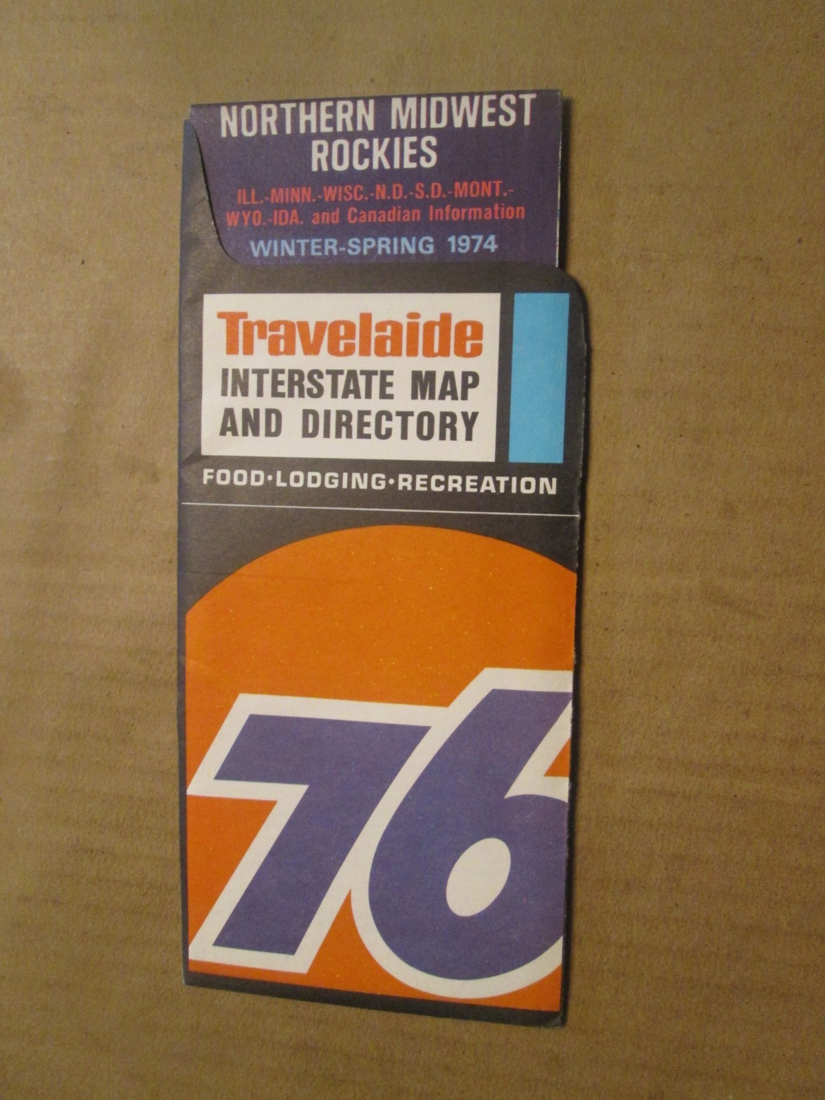 Union 76 Northern Midwest Rockies Interstate Map and Directory 1974