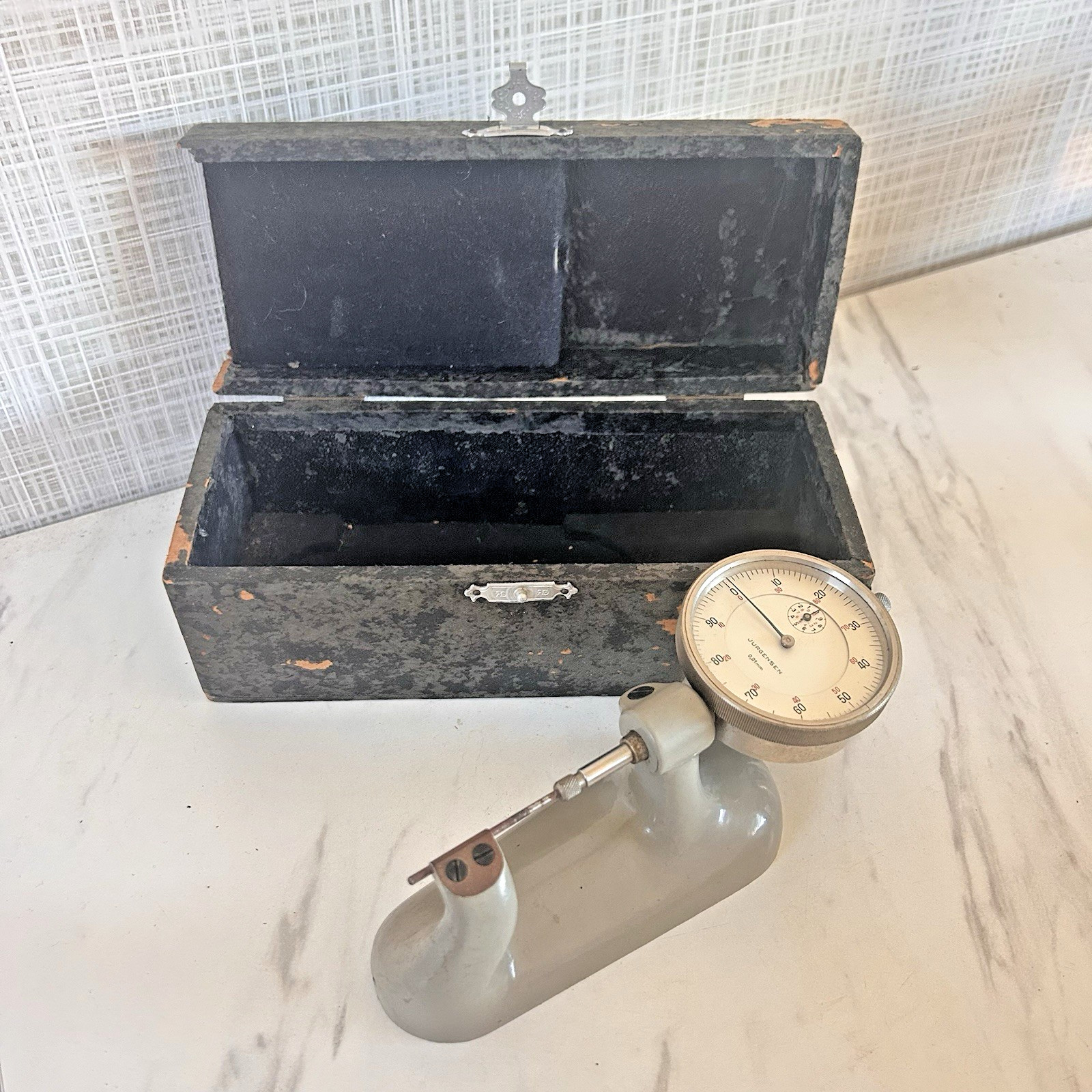 Vintage Jurgensen Bench Dial Test Indicator Machinist Watch Gauge Set w/ Case A