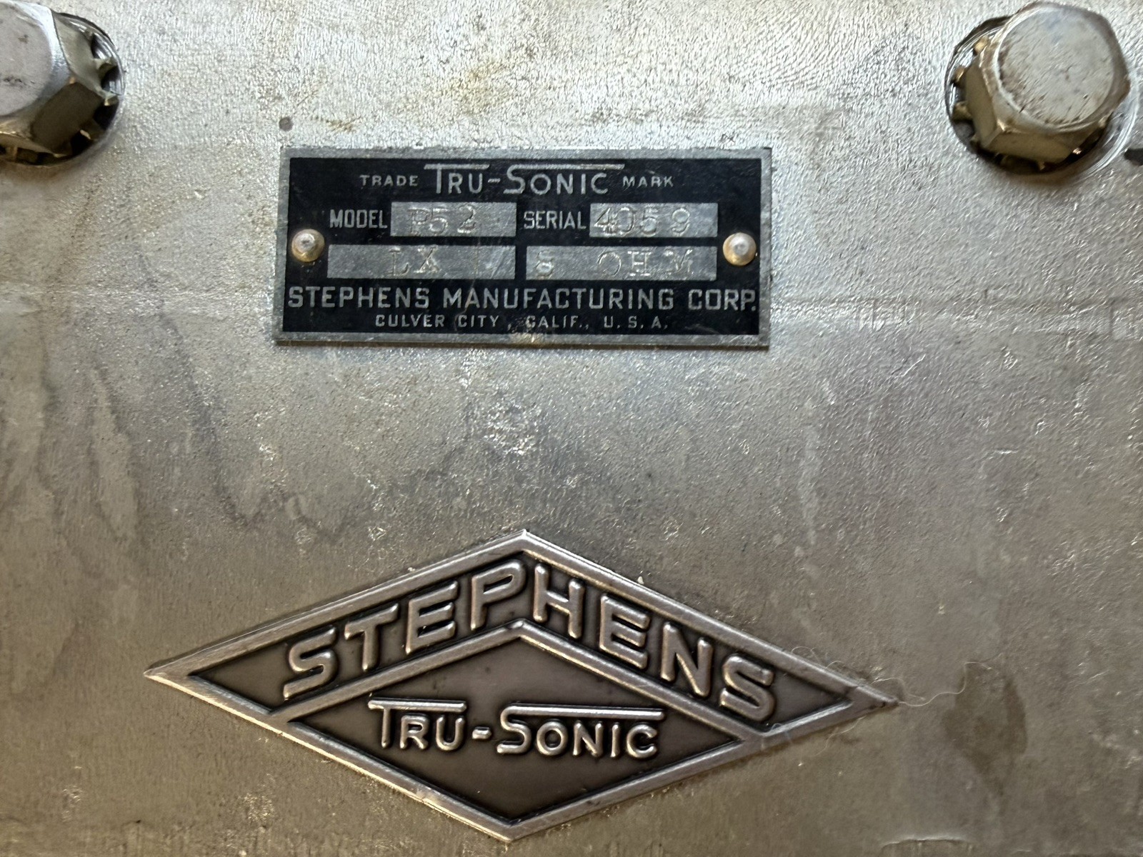 Rare Early Stephens Tru-Sonic 15 Inch Vintage Speaker For Parts Or Restoration