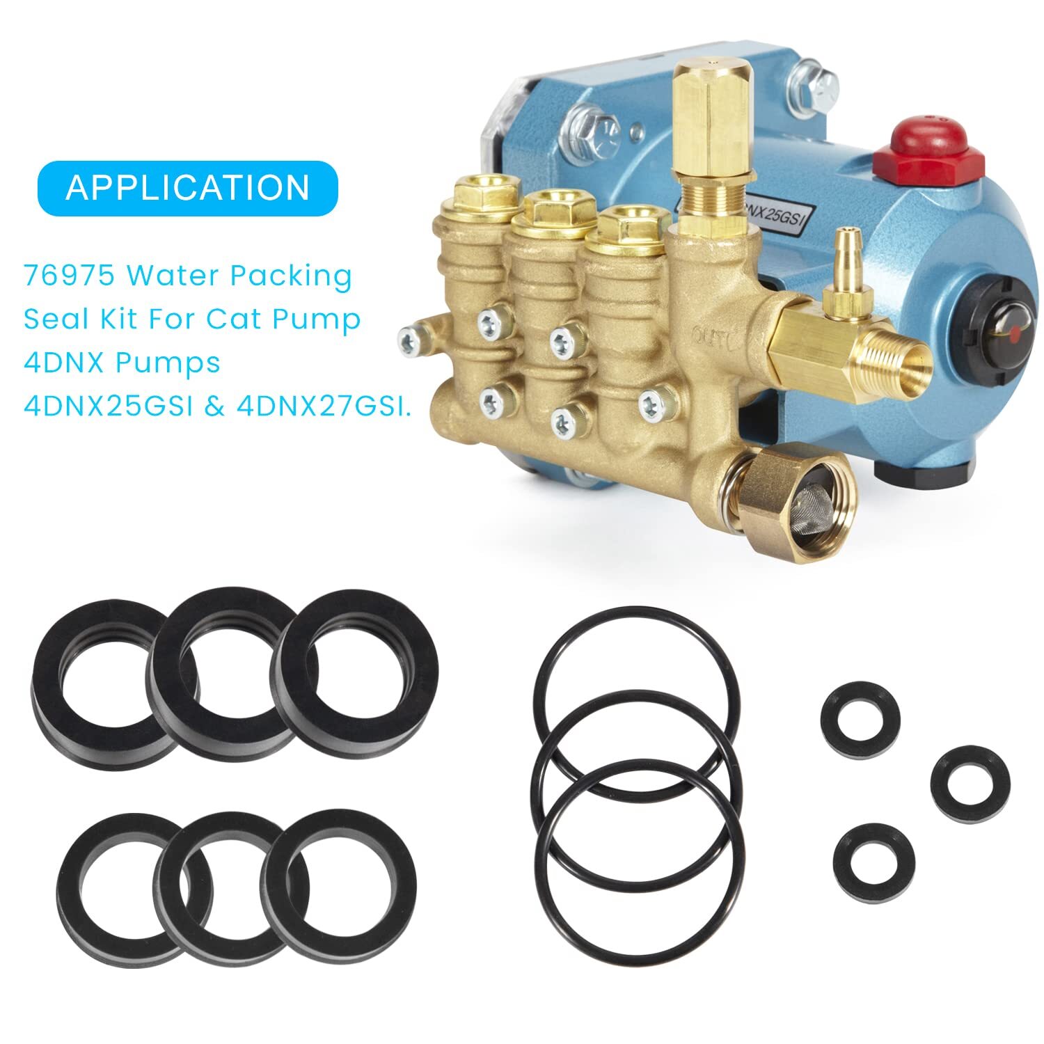 76975 Water Packing Seal Kit For Cat Pump 4DNX Series Pressure Washer Pump