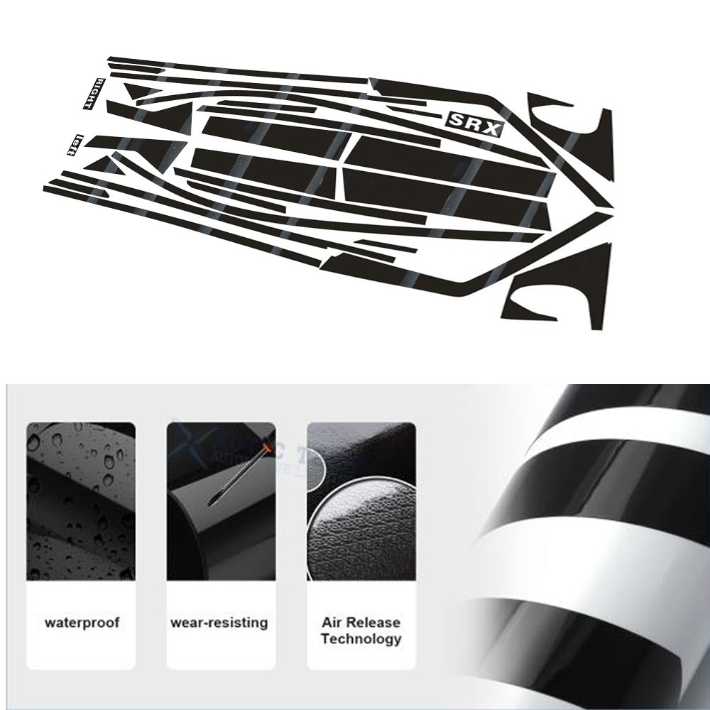 Glossy Black Chrome Delete Window Trims For Cadillac SRX 2010-2016